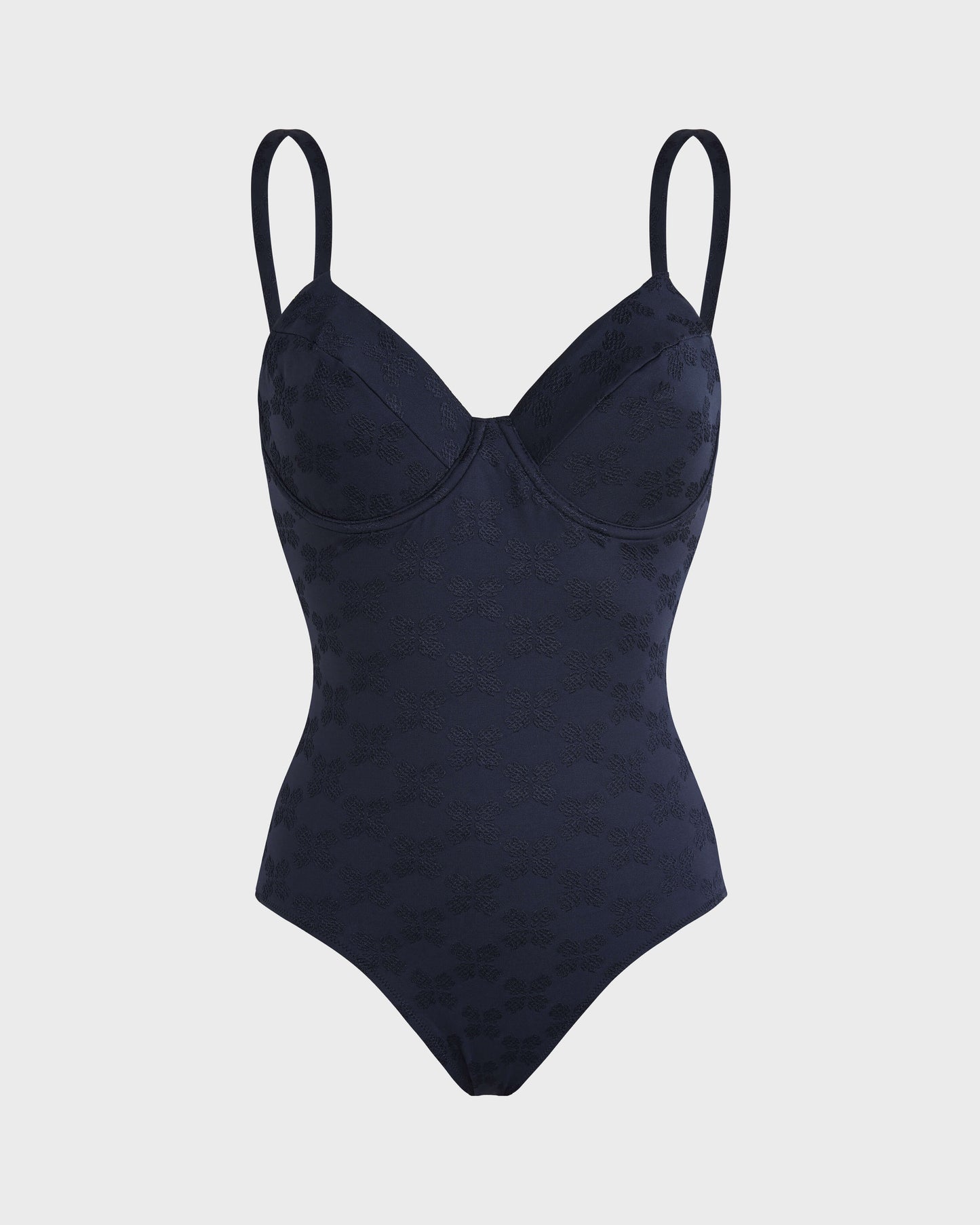Vilebrequin Women Underwire One-piece Swimsuit Turtle Monogram Jacquard - Blue Navy