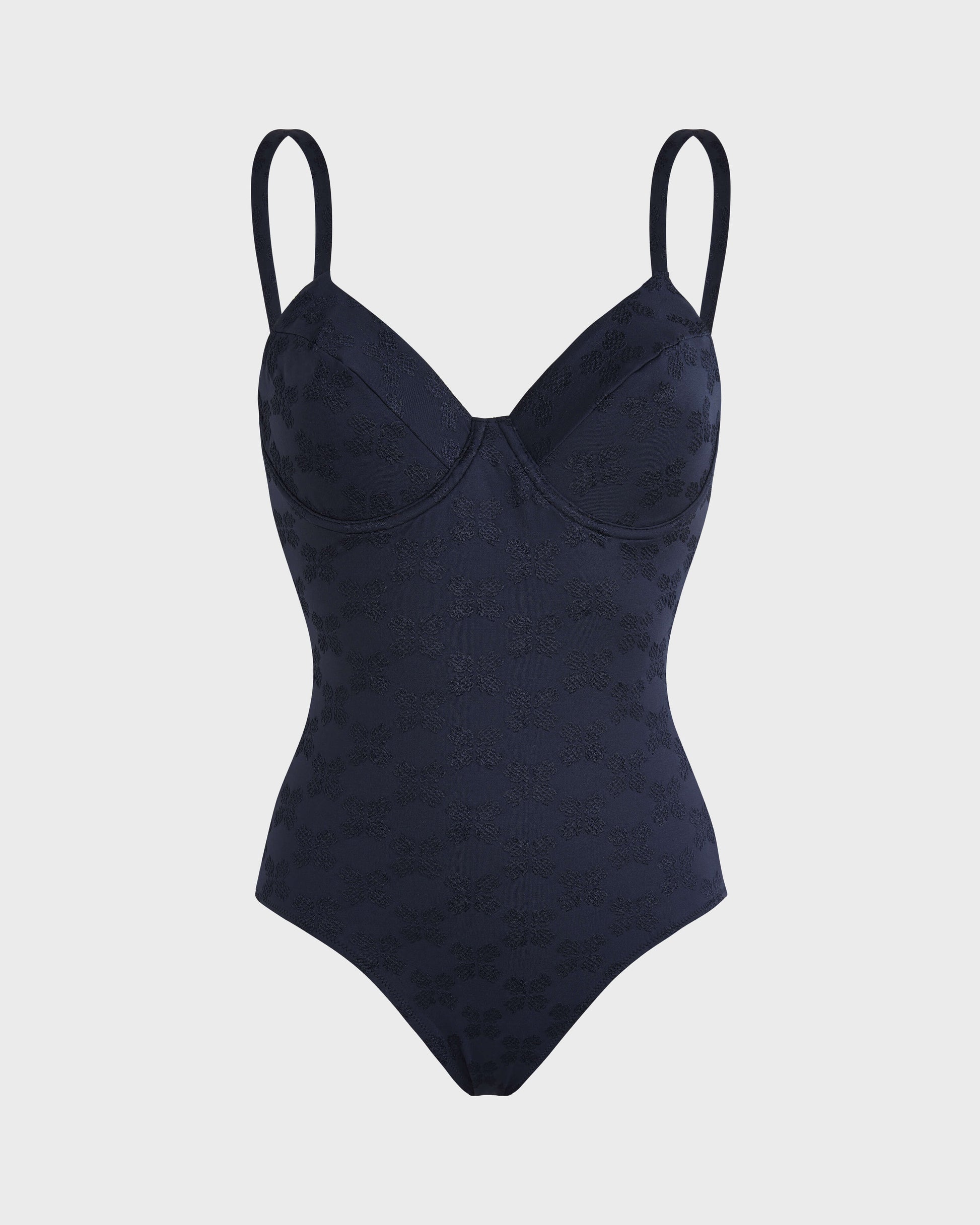Vilebrequin Women Underwire One-piece Swimsuit Turtle Monogram Jacquard - Blue Navy