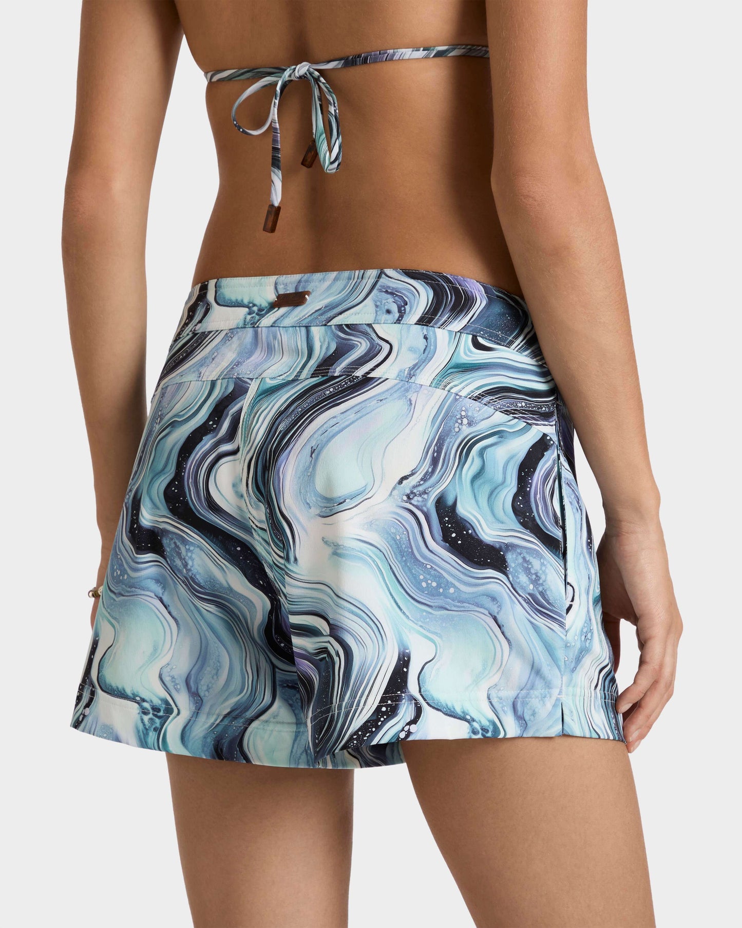 Vilebrequin Women Flat belt Stretch Swim Trunks Marble - White