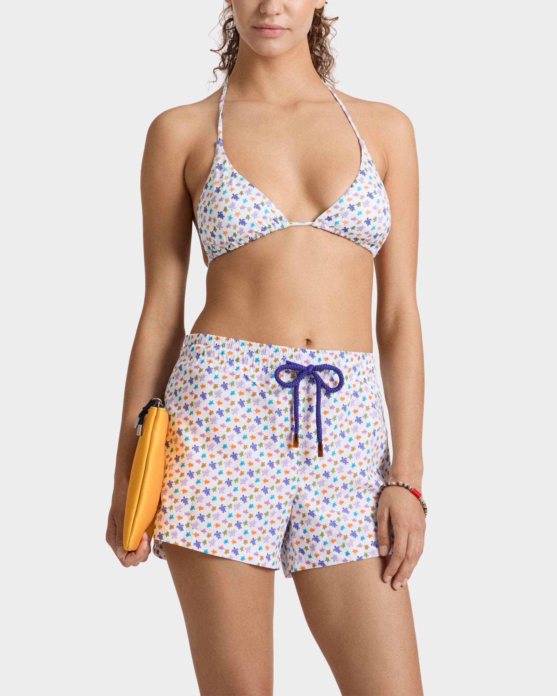 Vilebrequin Women Swim Trunks Micro Ronde des Tortues - White