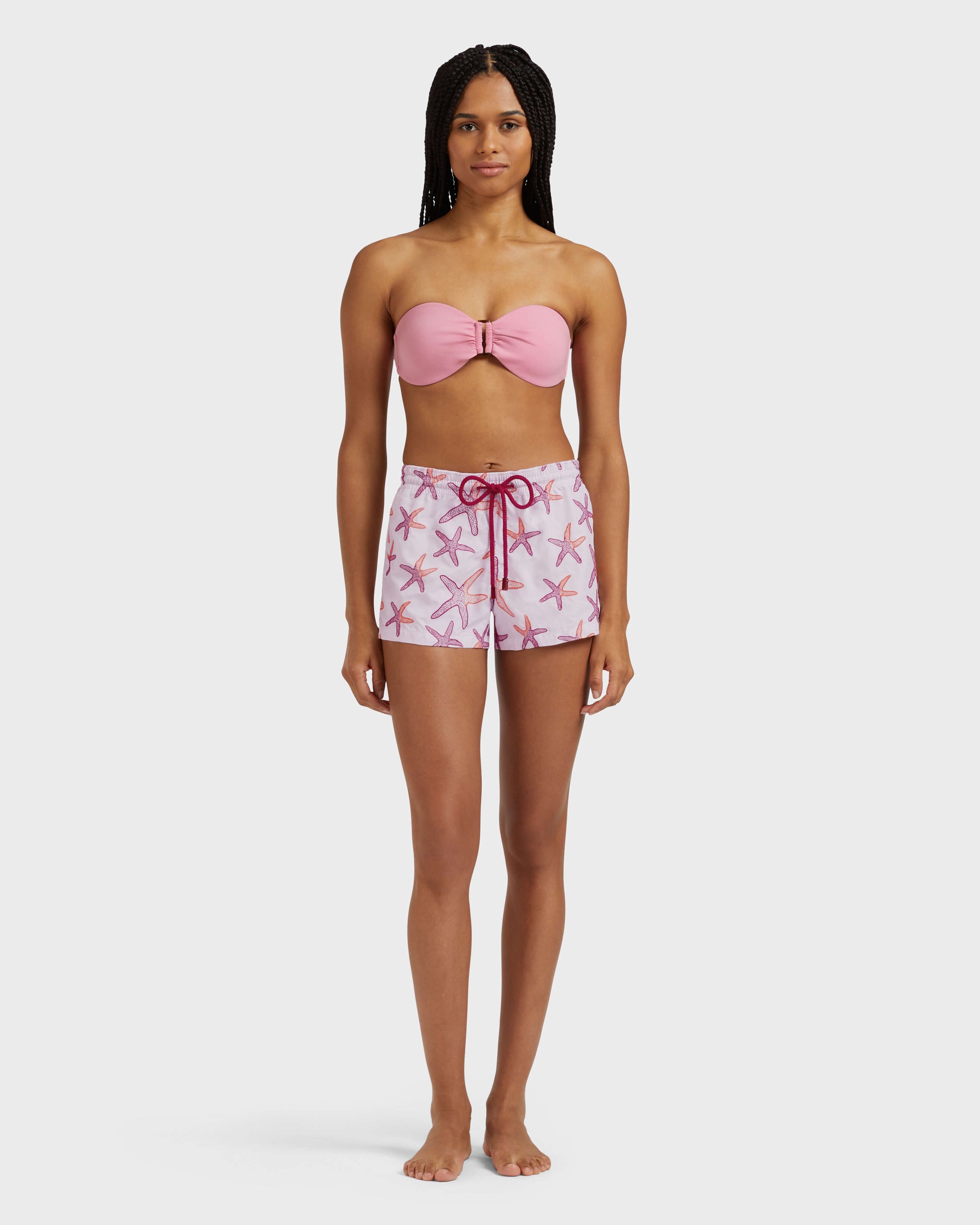 Vilebrequin Women Swim Shorts Embroidered Starlettes - Petale / pink