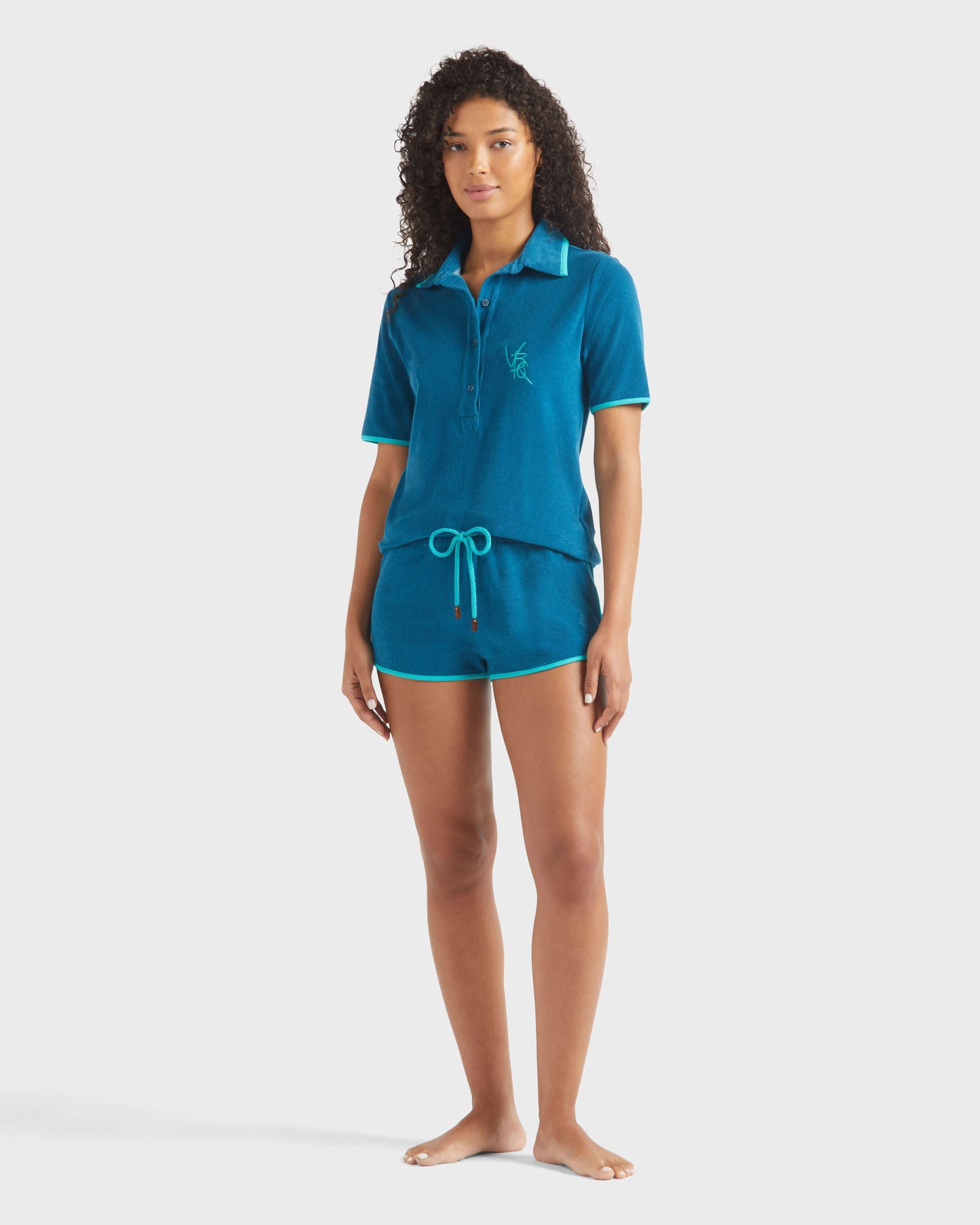 Vilebrequin Women Terry Polo VBQ Line - Blue Peacock