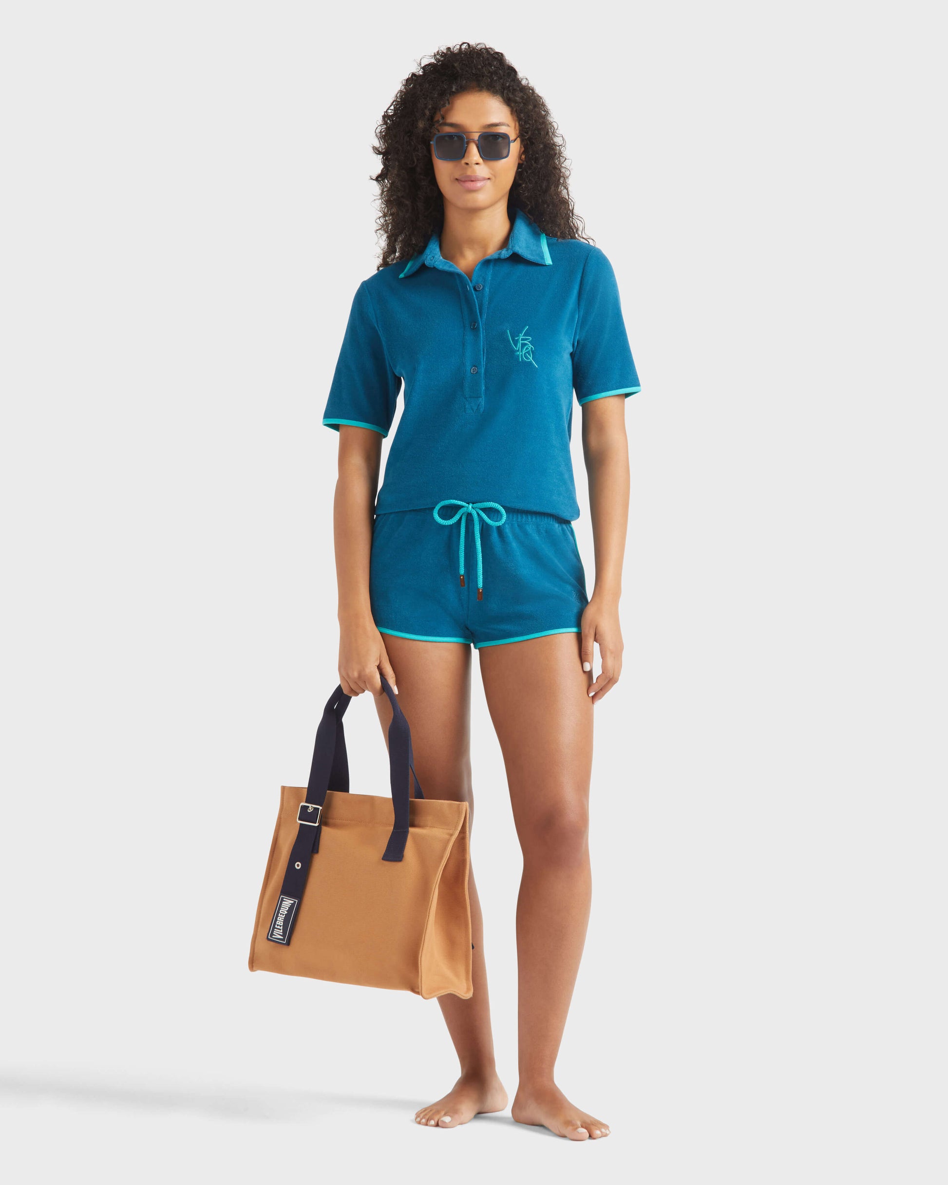 Vilebrequin Women Terry Polo VBQ Line - Blue Peacock