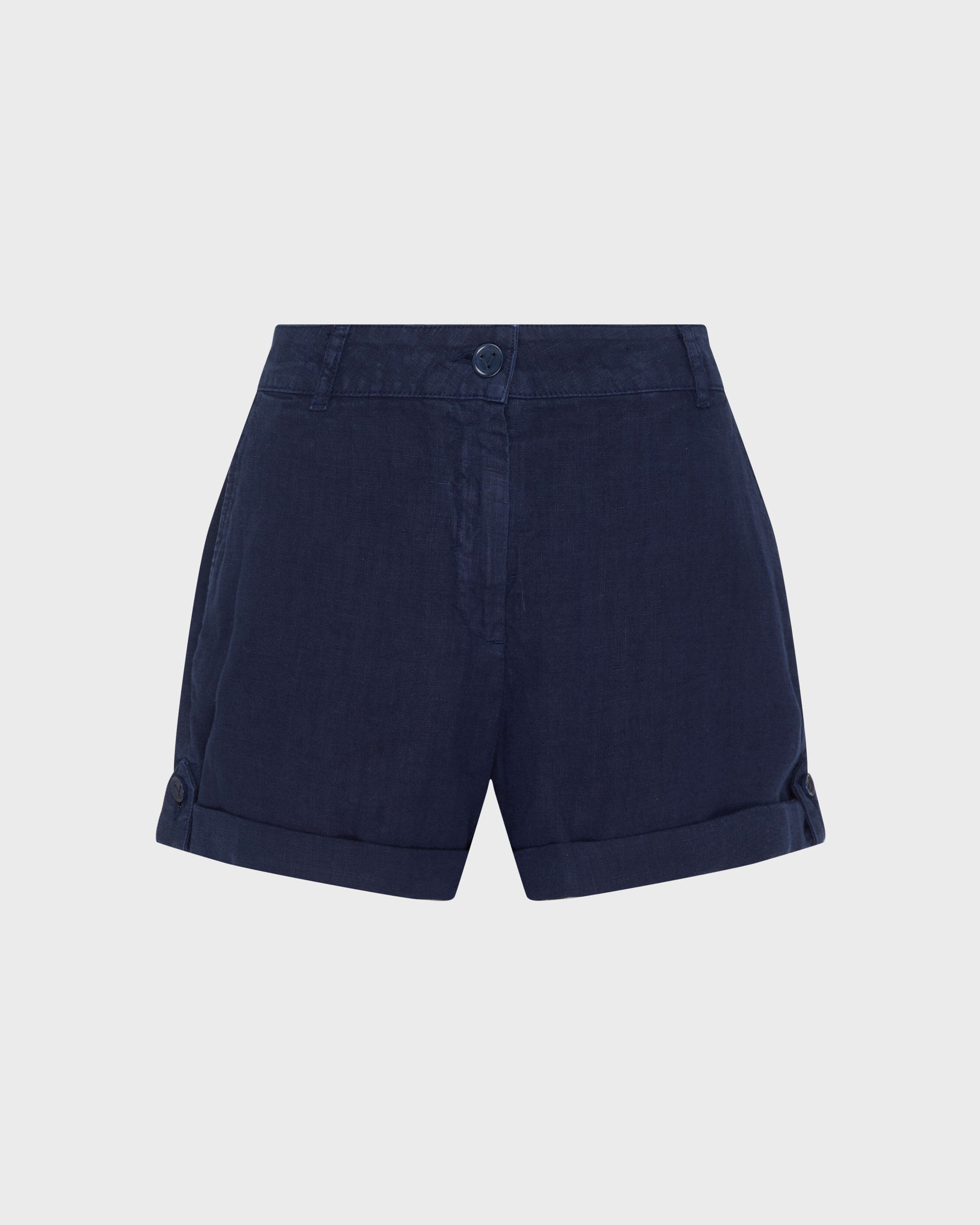 Vilebrequin Women Linen Bermuda Shorts Solid - Blue Navy