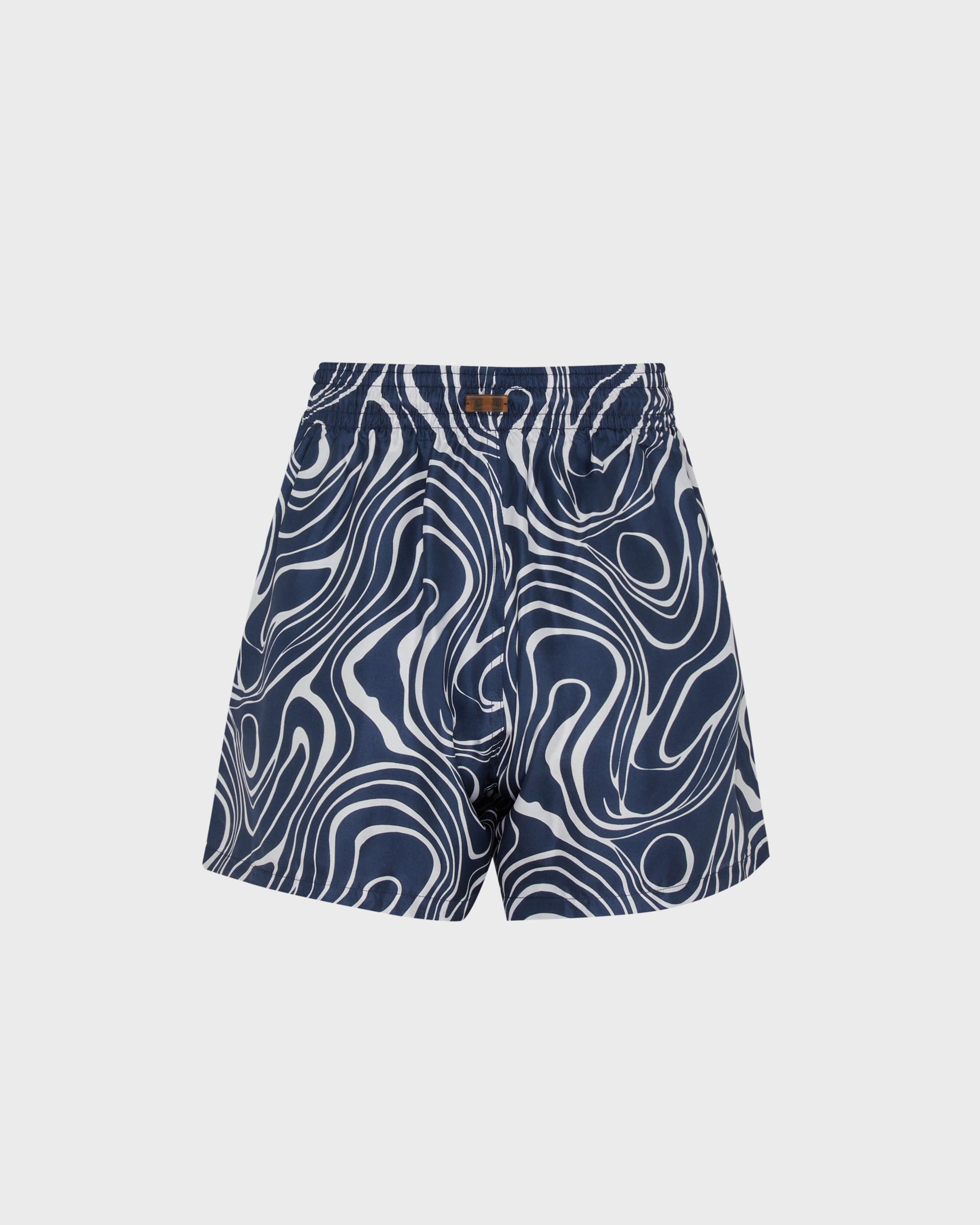 Vilebrequin Women Silk Bermuda Shorts Waves - Blue Navy