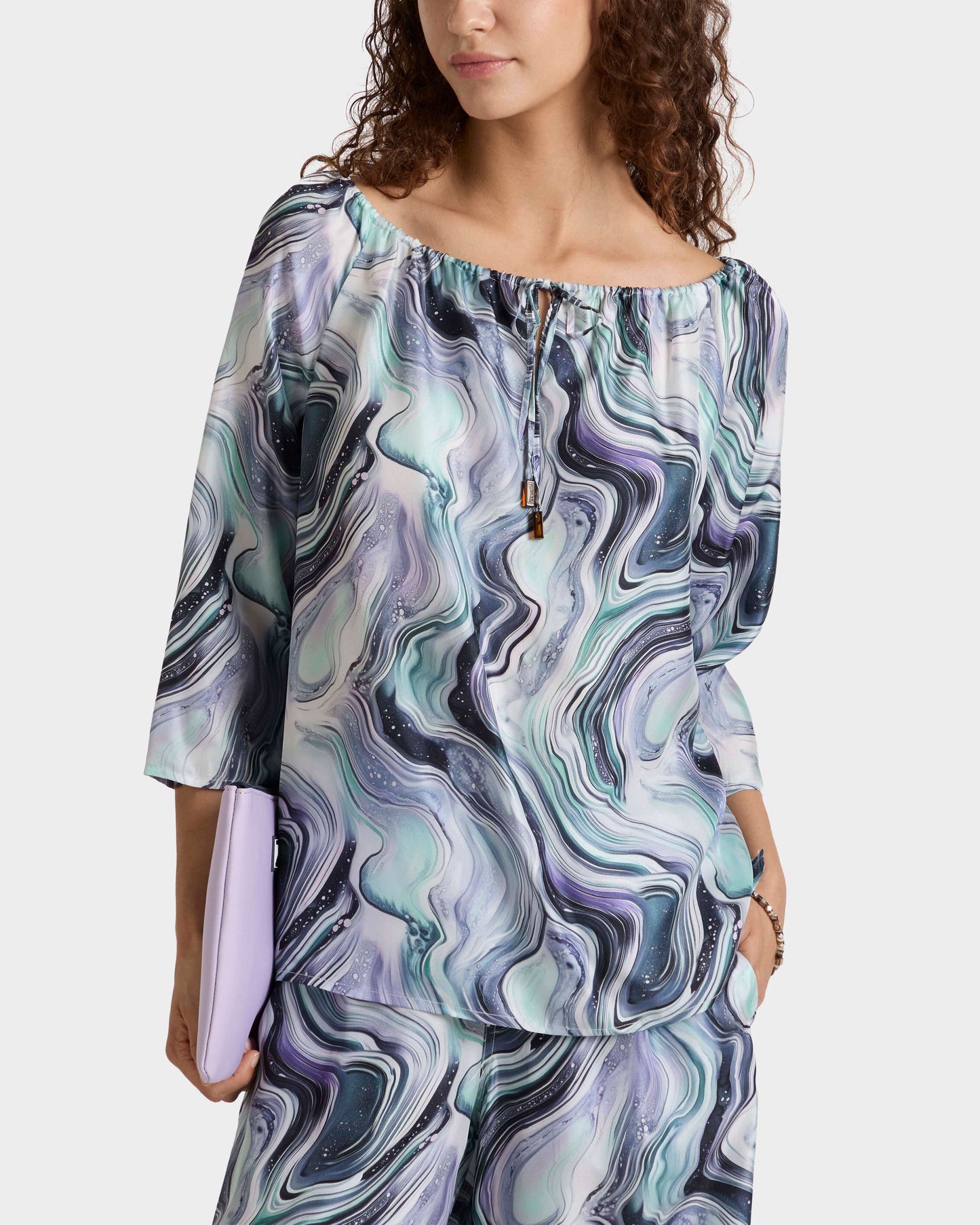 Vilebrequin Women Silk Shirt Marble - White