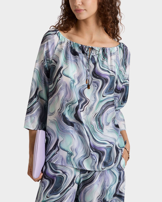 Vilebrequin Women Silk Shirt Marble - White