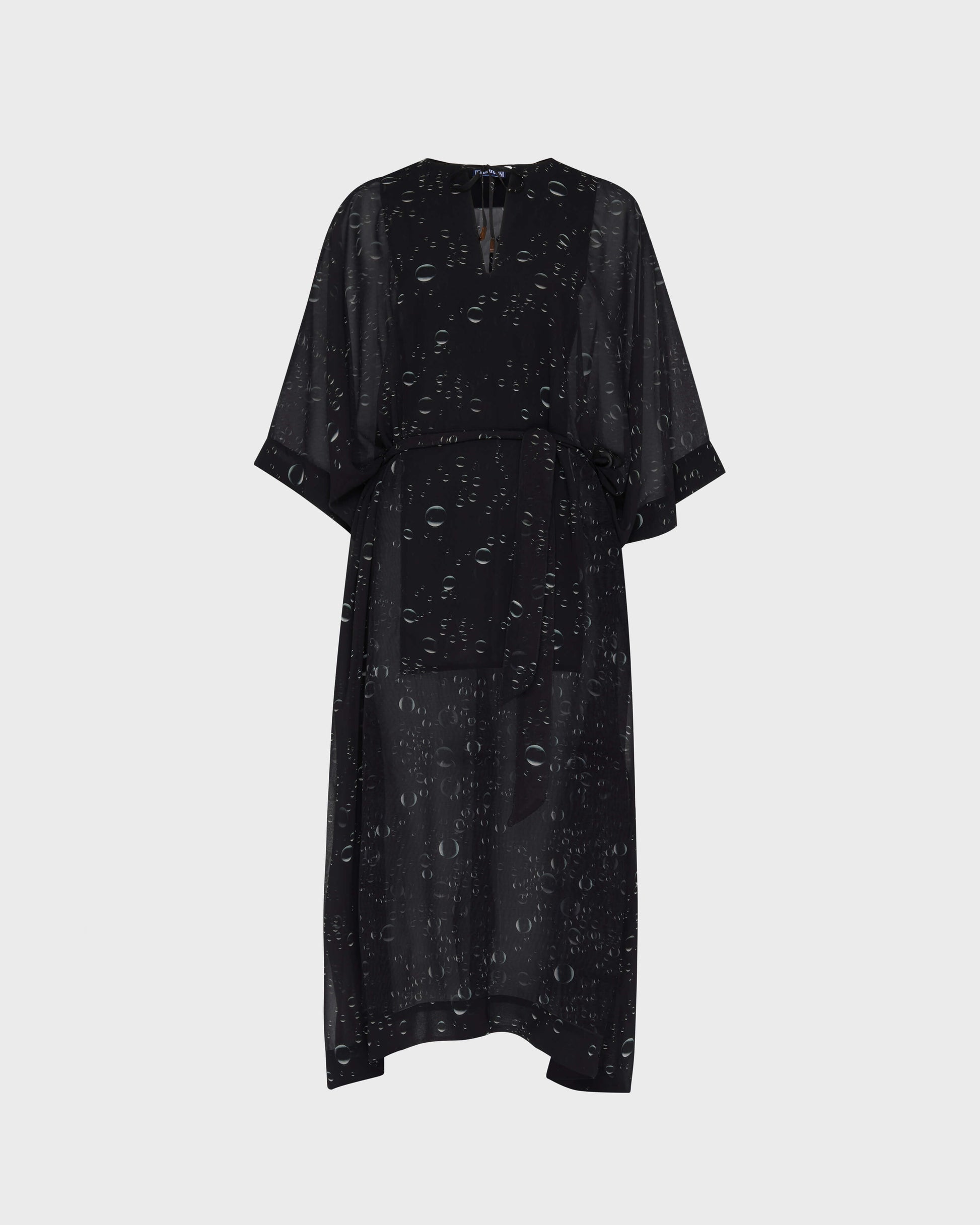 Vilebrequin Women Long Crêpe Georgette Kaftan Bubble 3D - Black