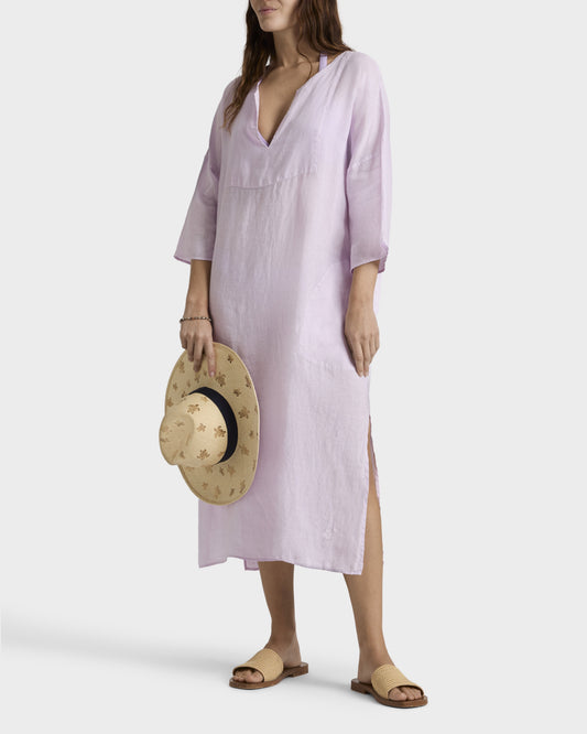 Vilebrequin Women Linen Kaftan Solid - Purple Fleur