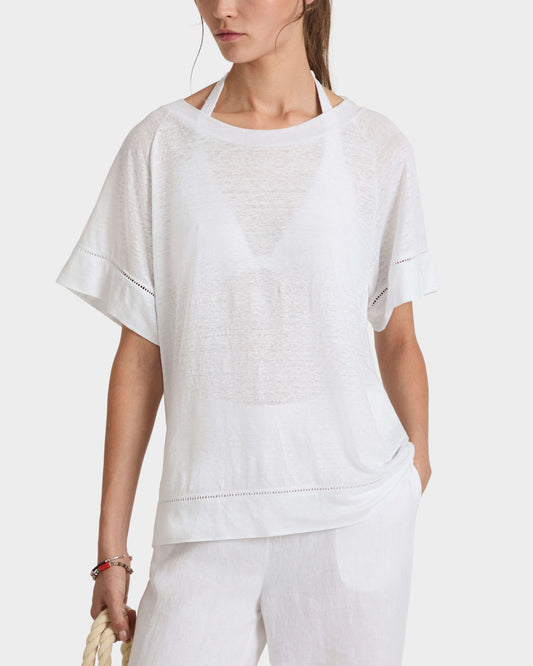 Vilebrequin Women Linen T-shirt Solid - White