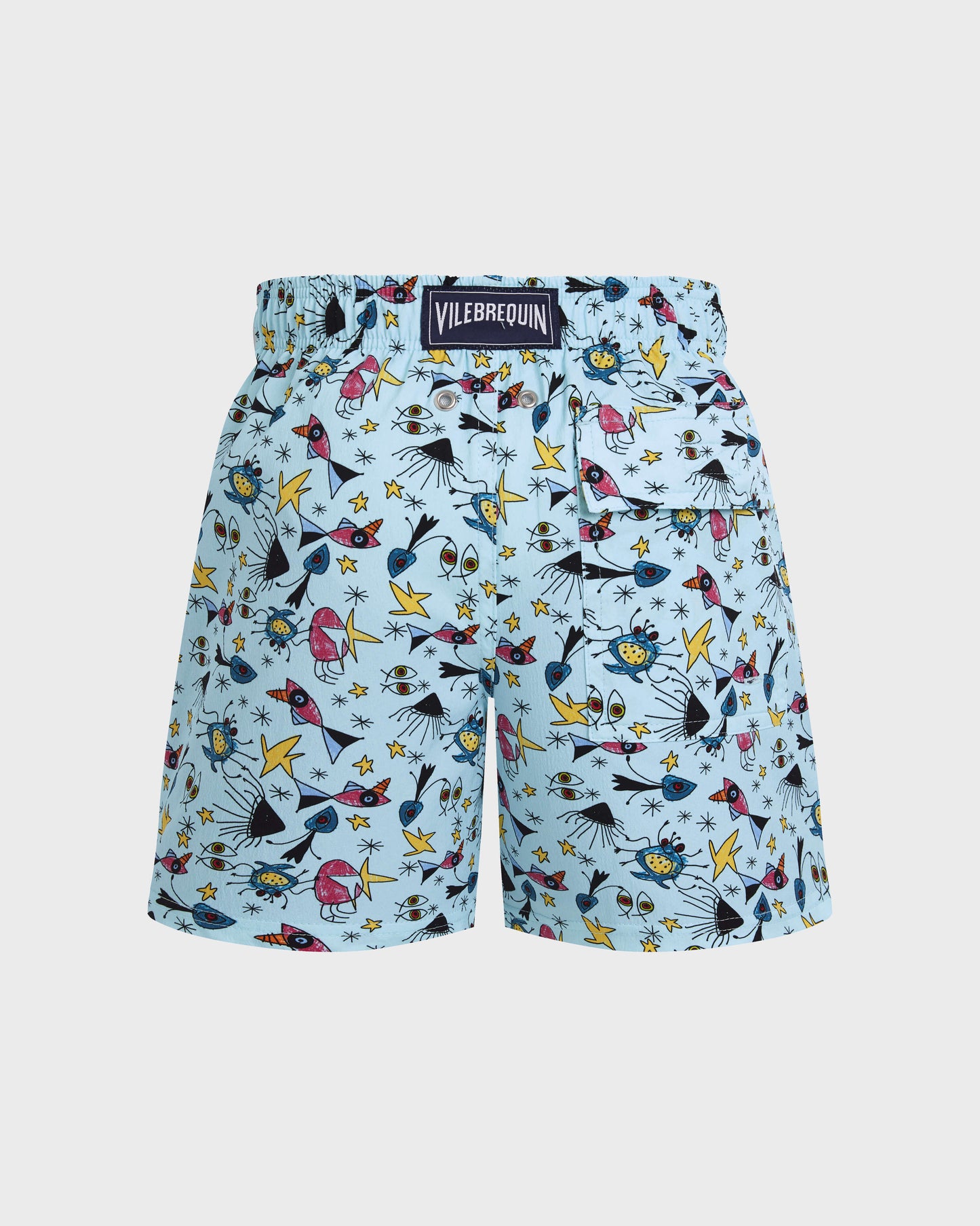Vilebrequin Boys Boys Stretch Swim Trunks Aquatic Carnival - Blue Oxygene