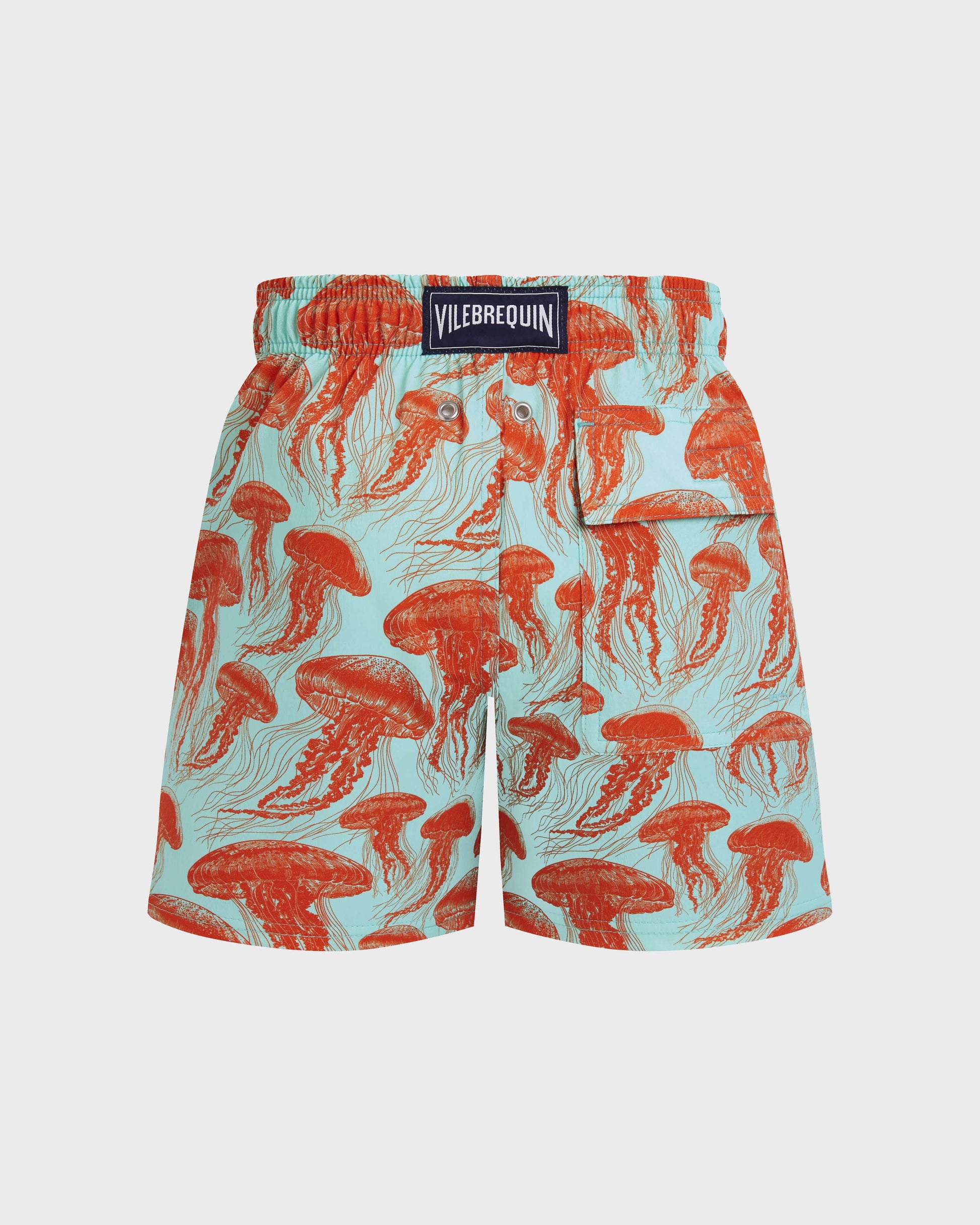 Vilebrequin Boys Boys Stretch Swim Trunks Jellyfish Dance - Green Caribbean