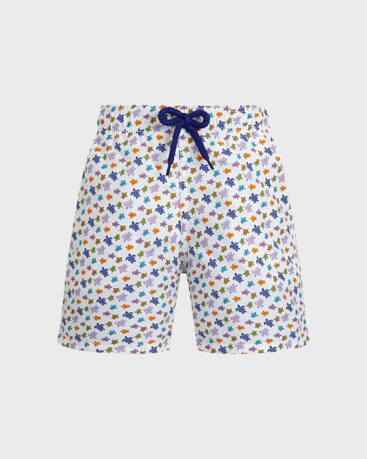 Vilebrequin Boys Boys Swim Trunks Micro Ronde des Tortues - White