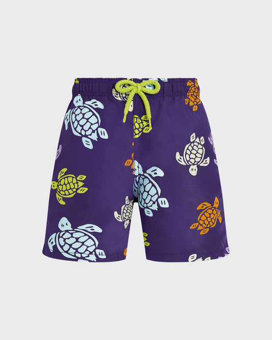 Vilebrequin Boys Boys Swim Trunks Tortues Multicolores - Purple Violette