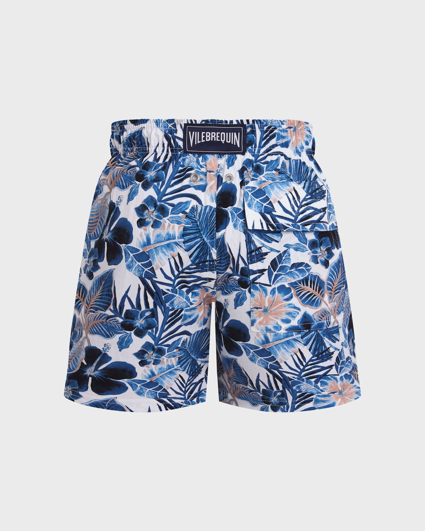 Vilebrequin Boys Boys Stretch Swim Trunks Island Flowers - White