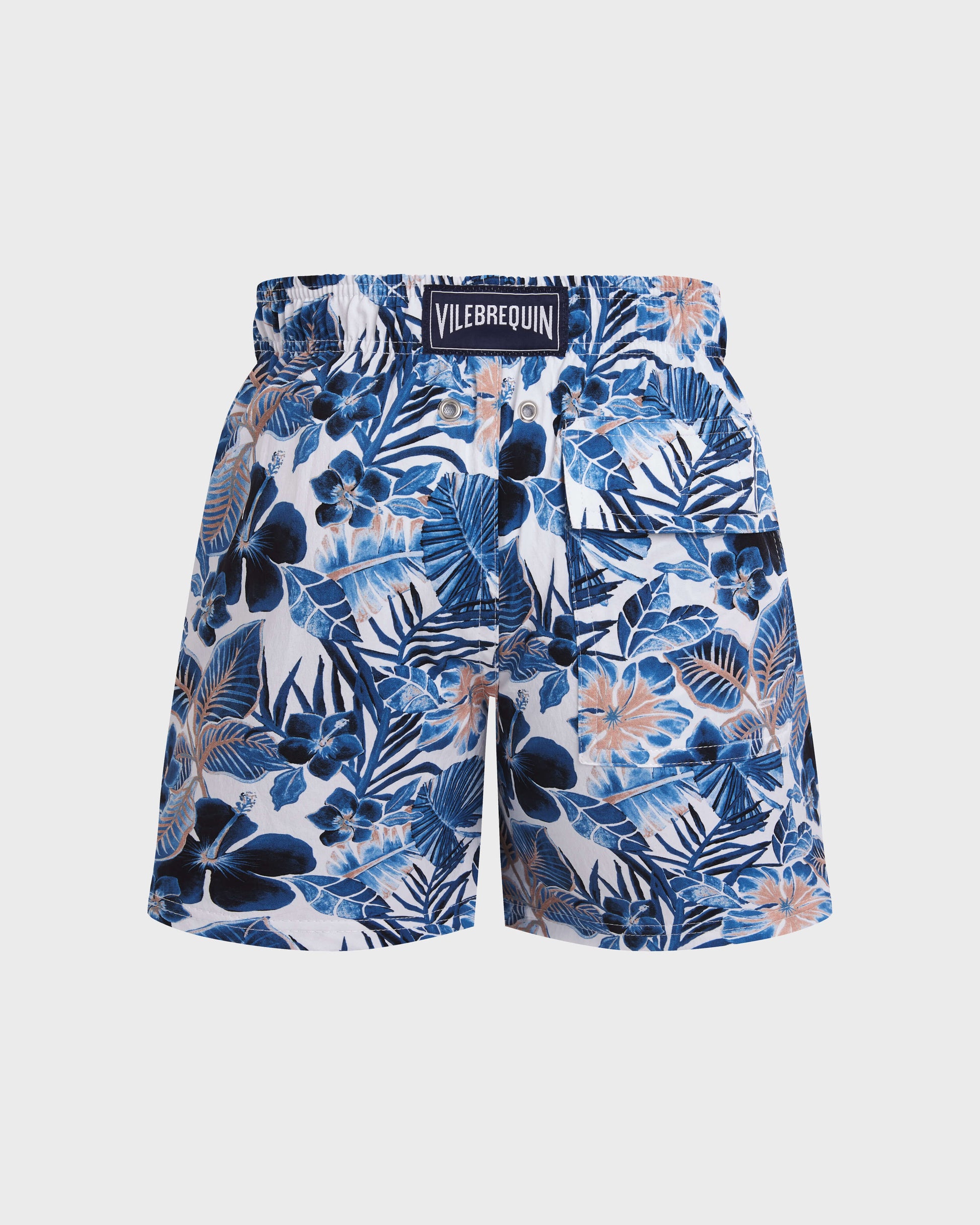 Vilebrequin Boys Boys Stretch Swim Trunks Island Flowers - White