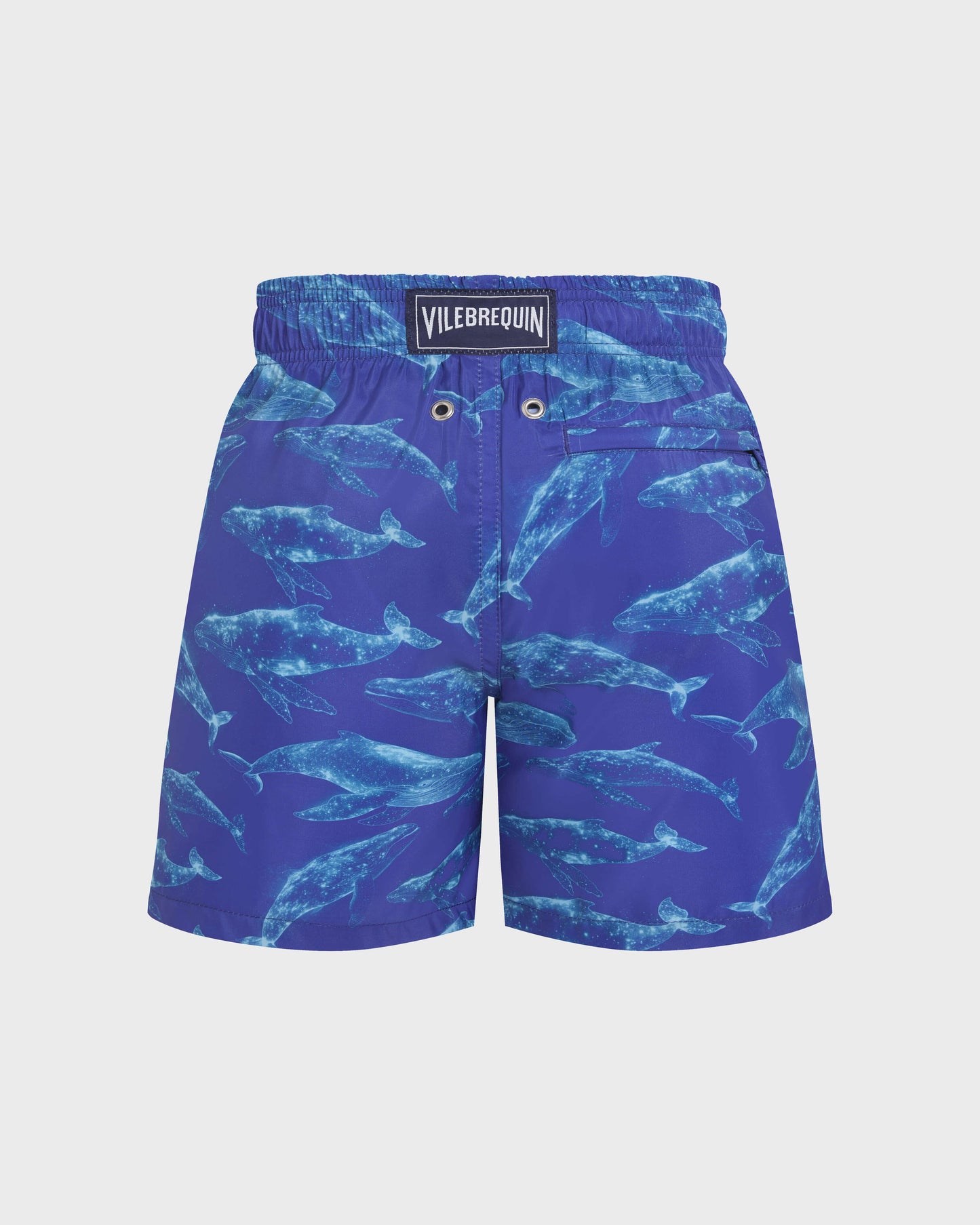 Vilebrequin Boys Boys Ultra-light and packable Swim Trunks Sparkling Whales - Blue Versailles