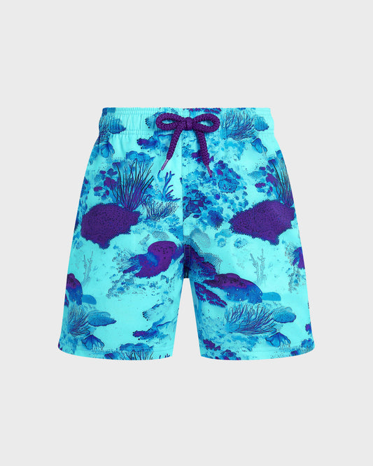 Vilebrequin Boys Boys Stretch Swim Trunks Coral Reef - Blue Oxygene