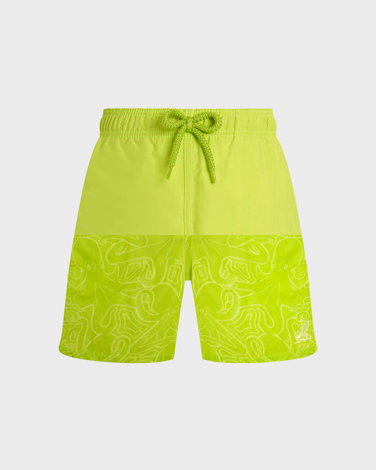 Vilebrequin Boys Boys Swim Trunks Water-reactive Hypnoctopus - Green Acide