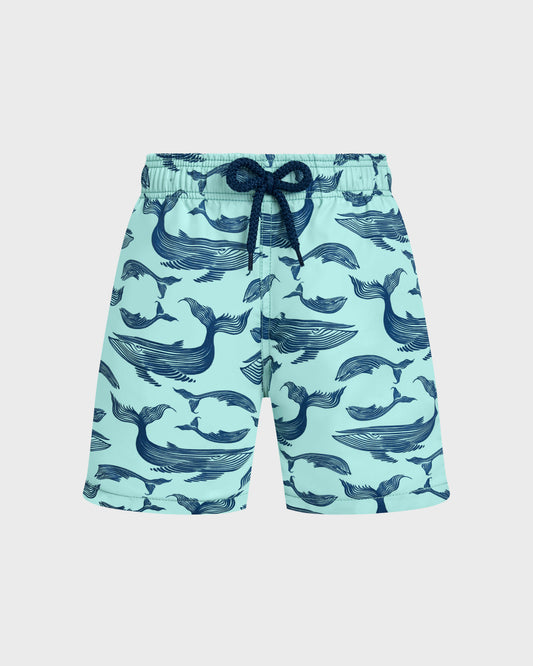 Vilebrequin Boys Boys Swim Shorts Whales - Blue note