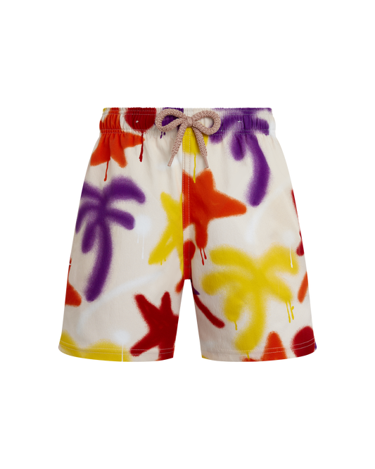 Vilebrequin Boys Boys Stretch Swim Shorts Spray Paint - VBQ x Palm Angels
