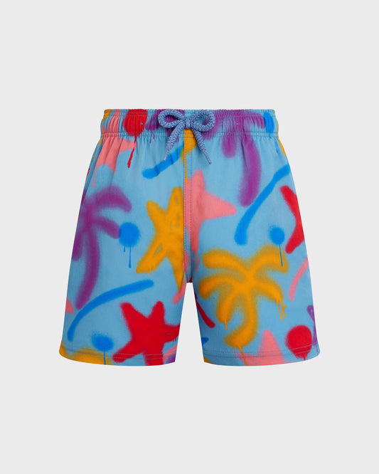 Vilebrequin Boys Boys Stretch Swim Shorts Spray Paint - VBQ x Palm Angels