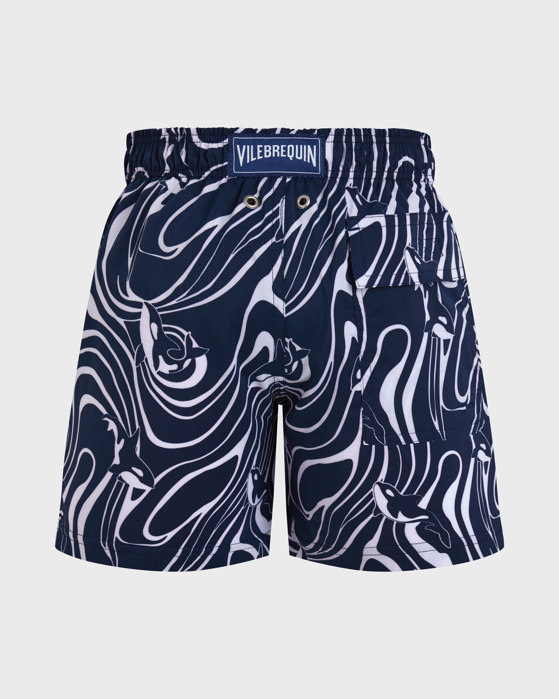 Vilebrequin Boys Boys Stretch Swim Shorts Orcas - Blue Navy