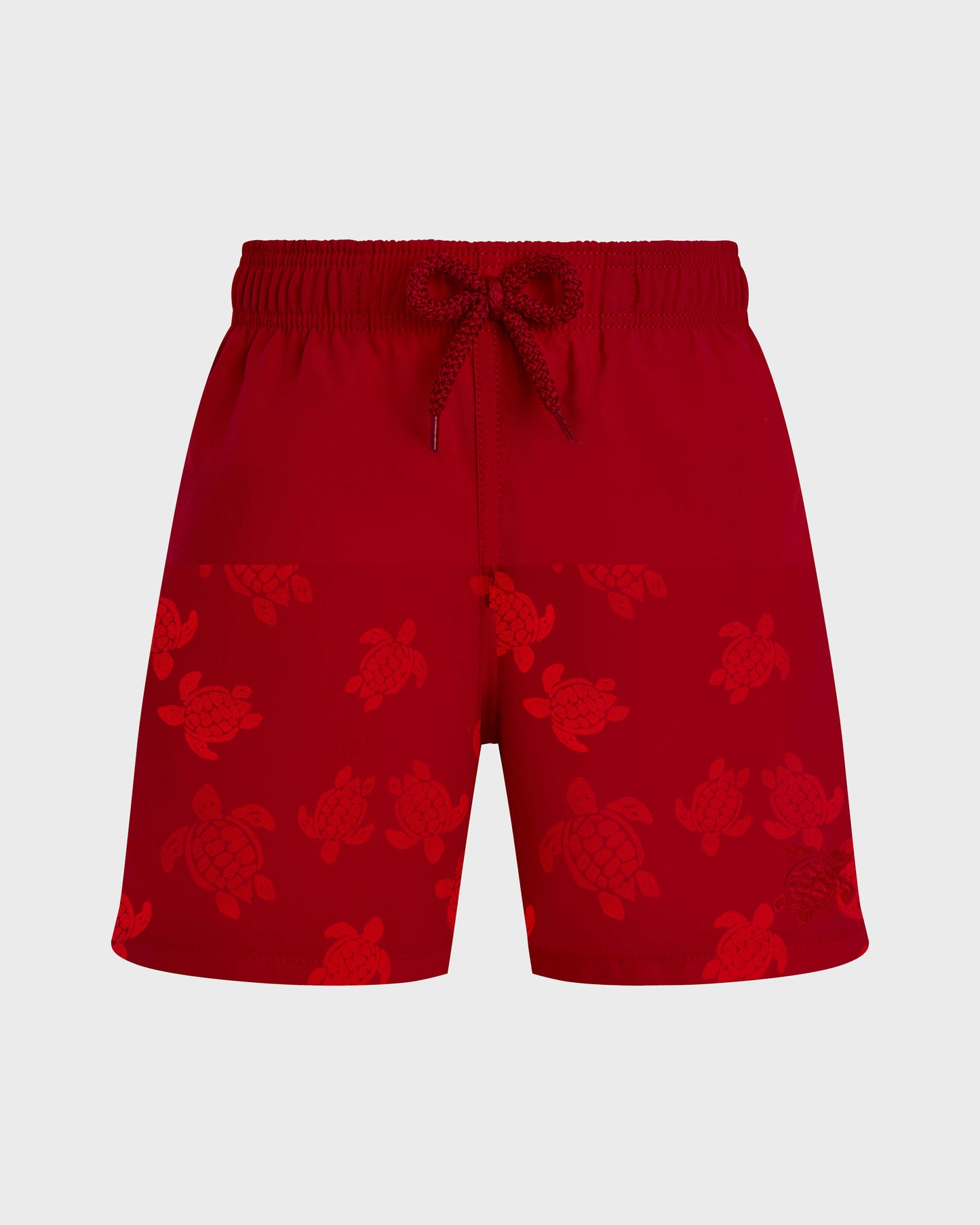 Vilebrequin Boys Boys Swim Shorts Water-reactive Ronde Des Tortues - Red Lipstick