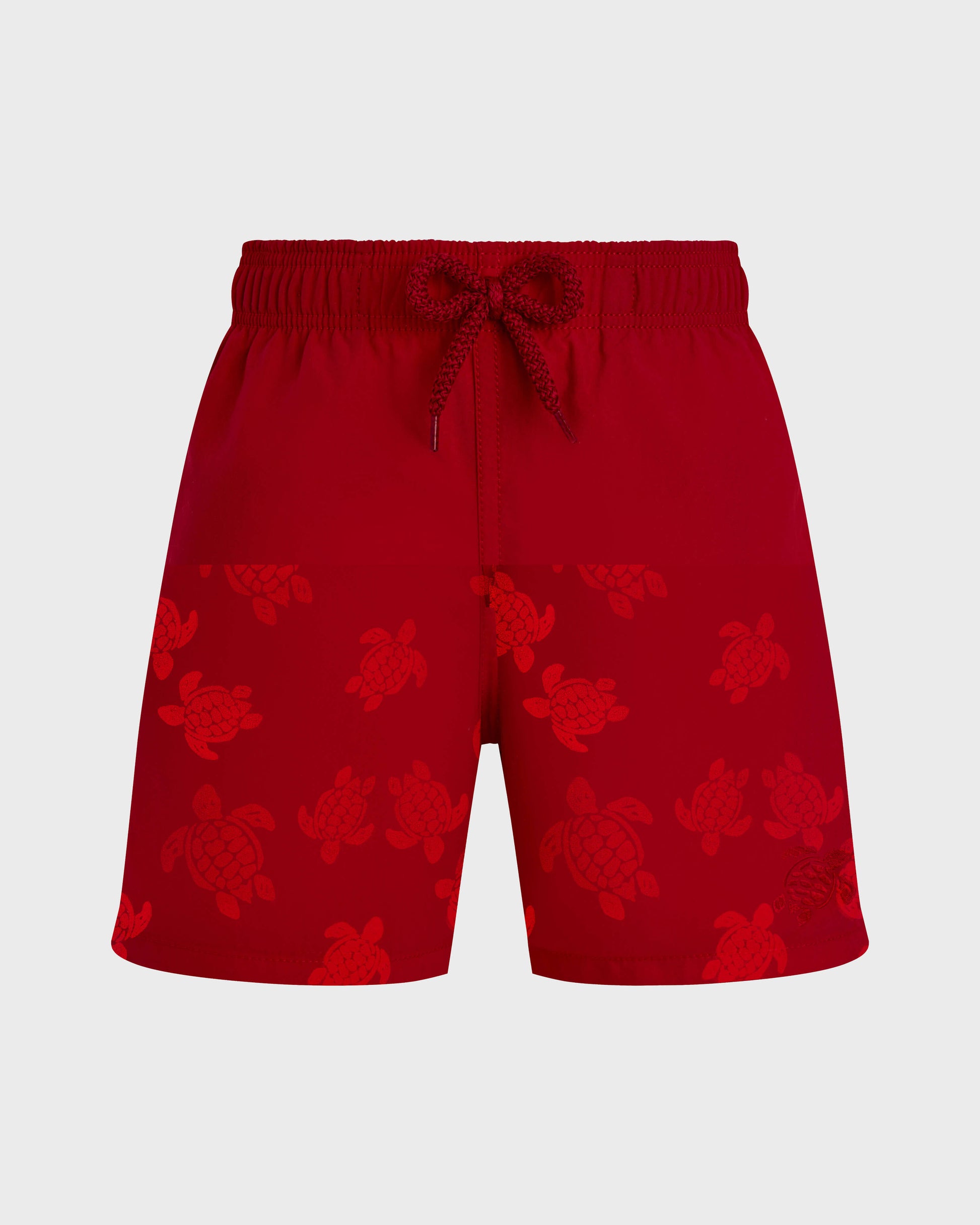 Vilebrequin Boys Boys Swim Shorts Water-reactive Ronde Des Tortues - Red Lipstick