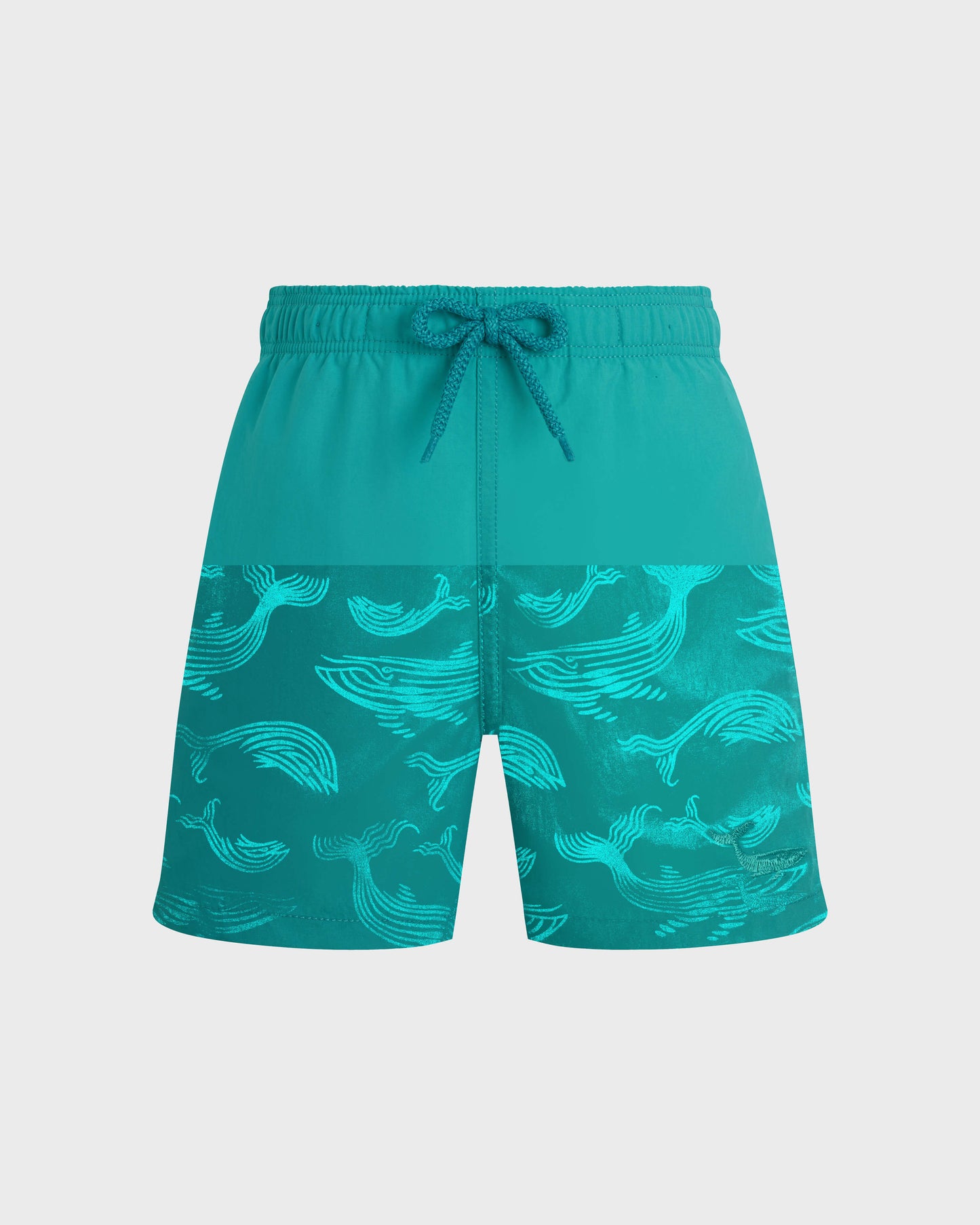 Vilebrequin Boys Boys Swim Shorts Water-reactive Whales - Disco green