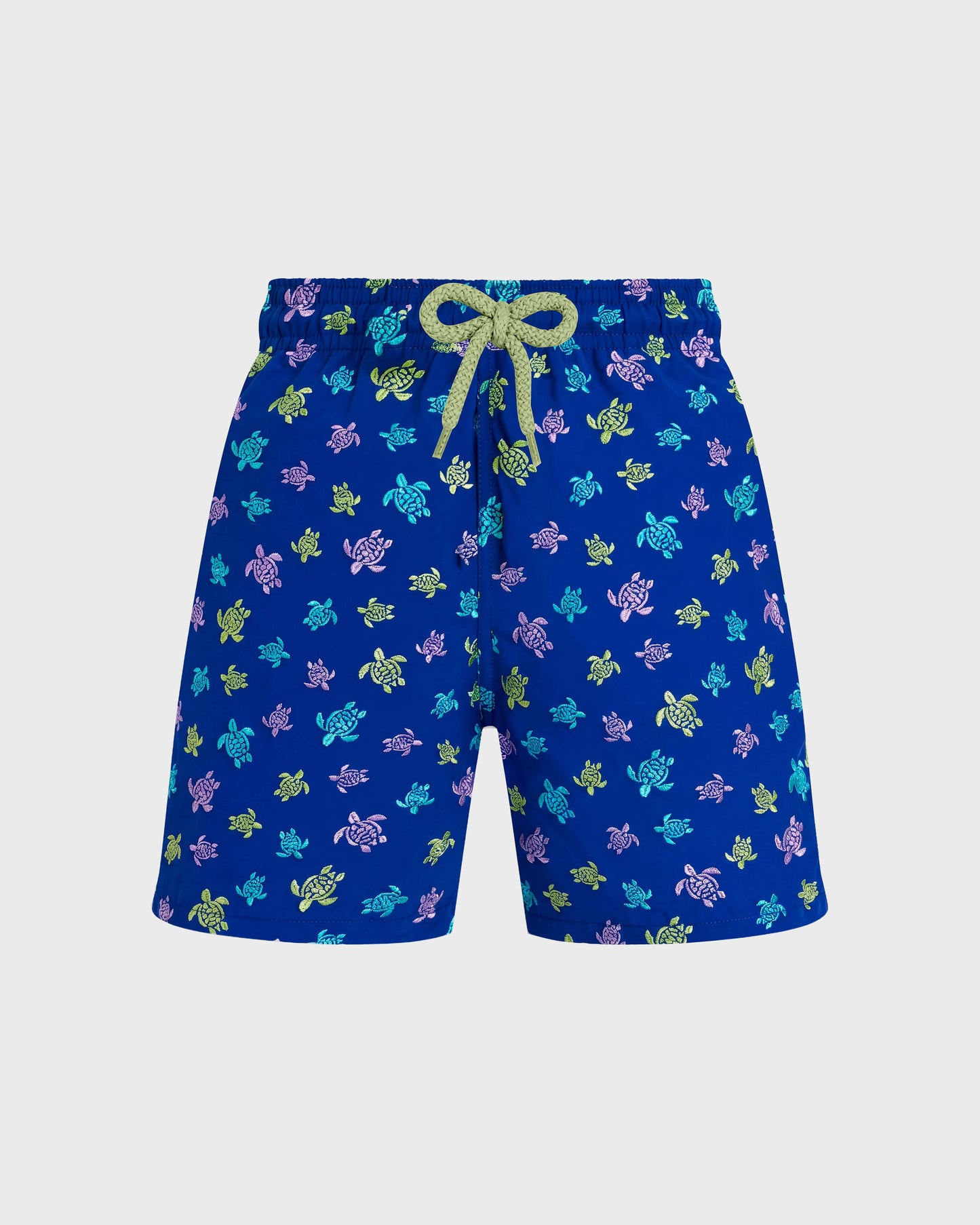 Vilebrequin Boys Boys Swimwear Embroidered Micro Ronde Tortues Multicolores - Blue Marrakech