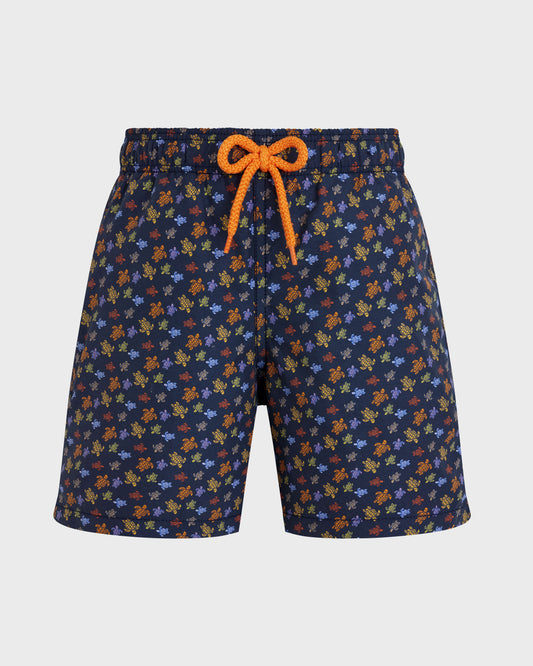 Vilebrequin Boys Boys Swim Shorts Micro Ronde Des Tortues - Orange Vitamin