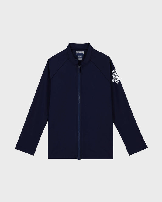 Vilebrequin Boys Kids Zipper Long Sleeves Rashguard Solid - Blue Navy