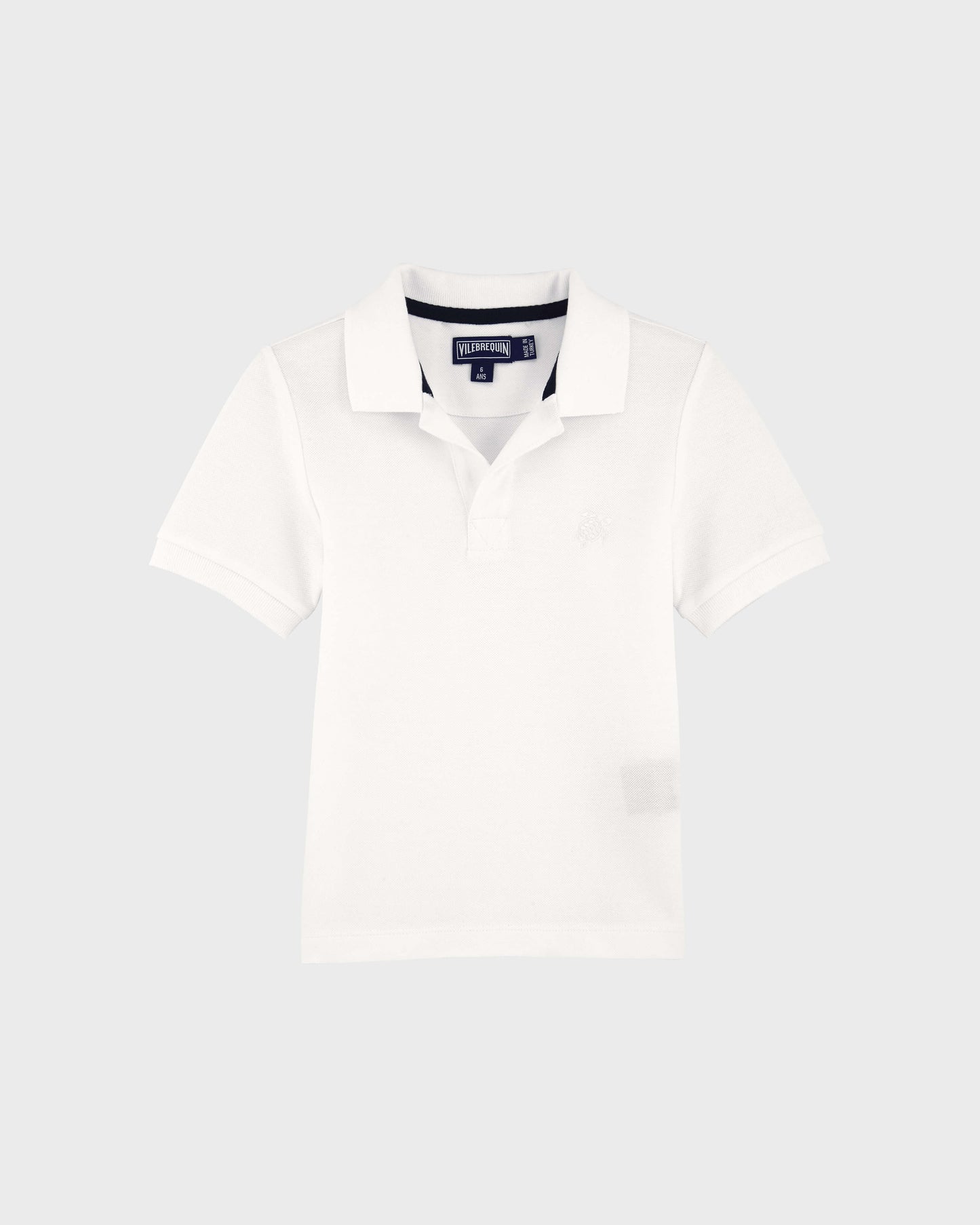 Vilebrequin Boys Cotton Pique Boys Polo Shirt Solid - White Boys Polo Shirt