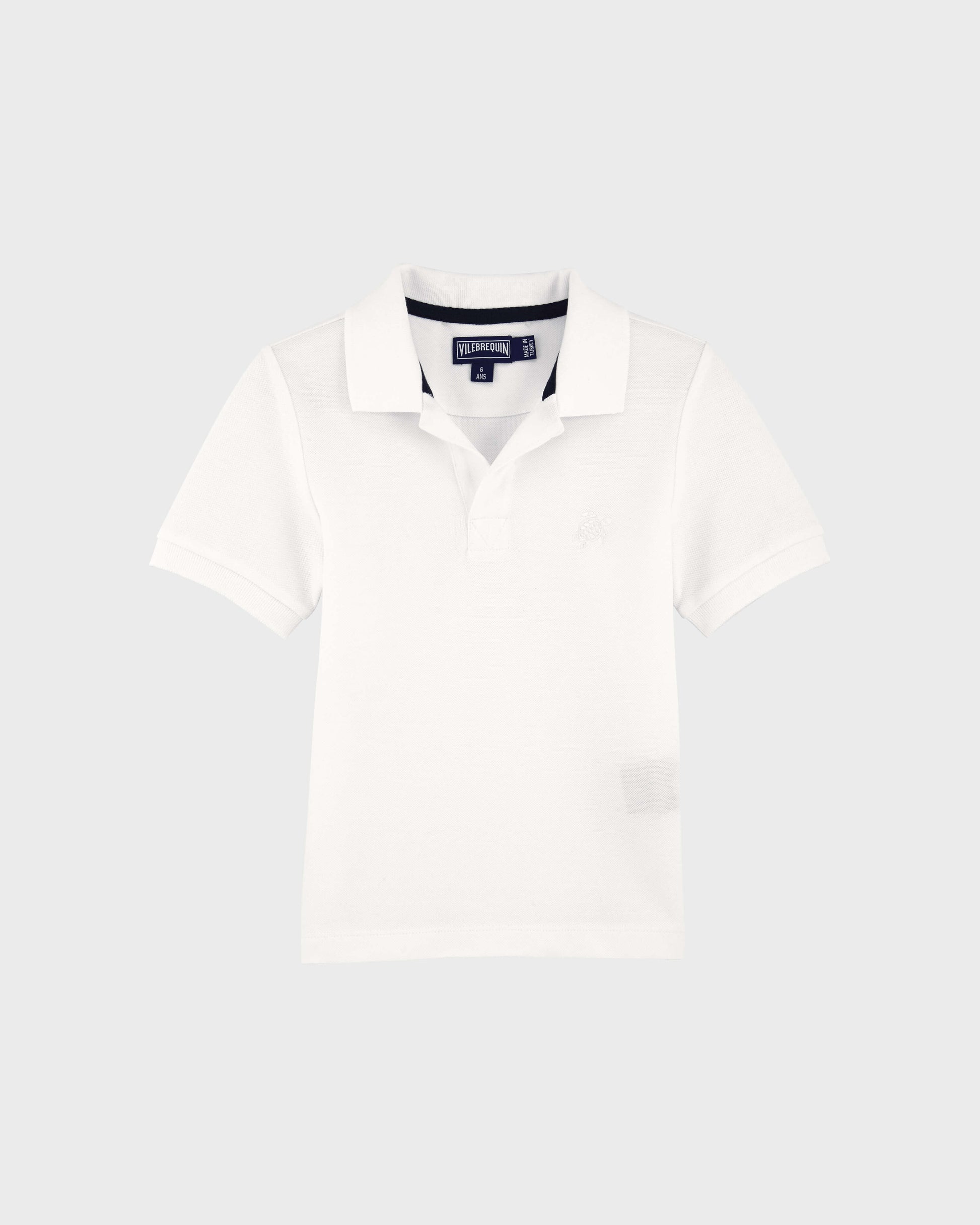Vilebrequin Boys Cotton Pique Boys Polo Shirt Solid - White Boys Polo Shirt