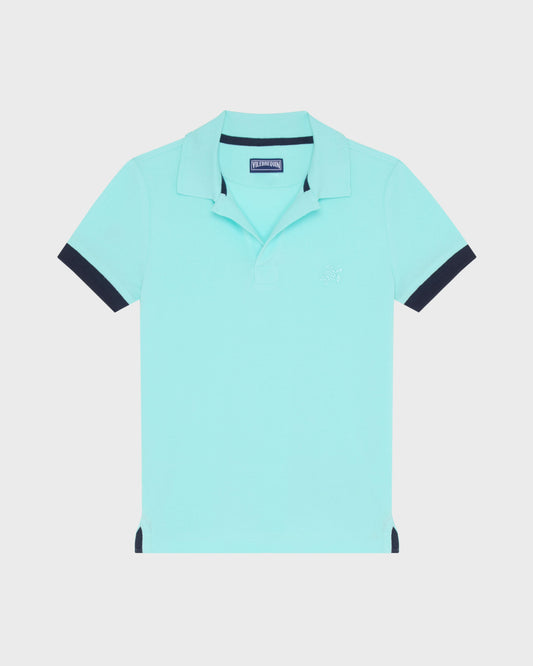 Vilebrequin Boys Boys Organic Cotton Polo Solid - Blue Oxygene