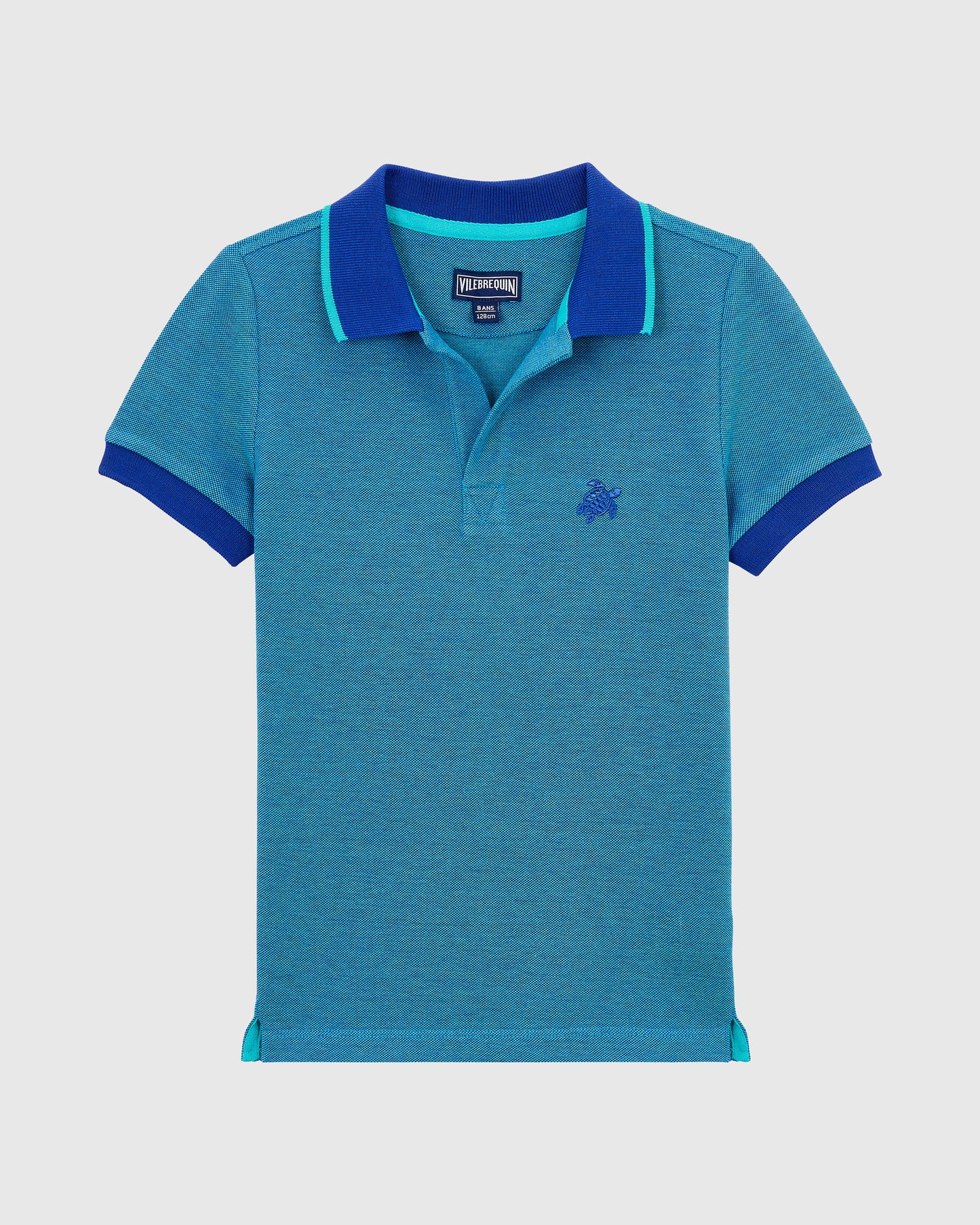 Vilebrequin Boys Boys Changing Color Cotton Pique Polo - Blue Marrakech