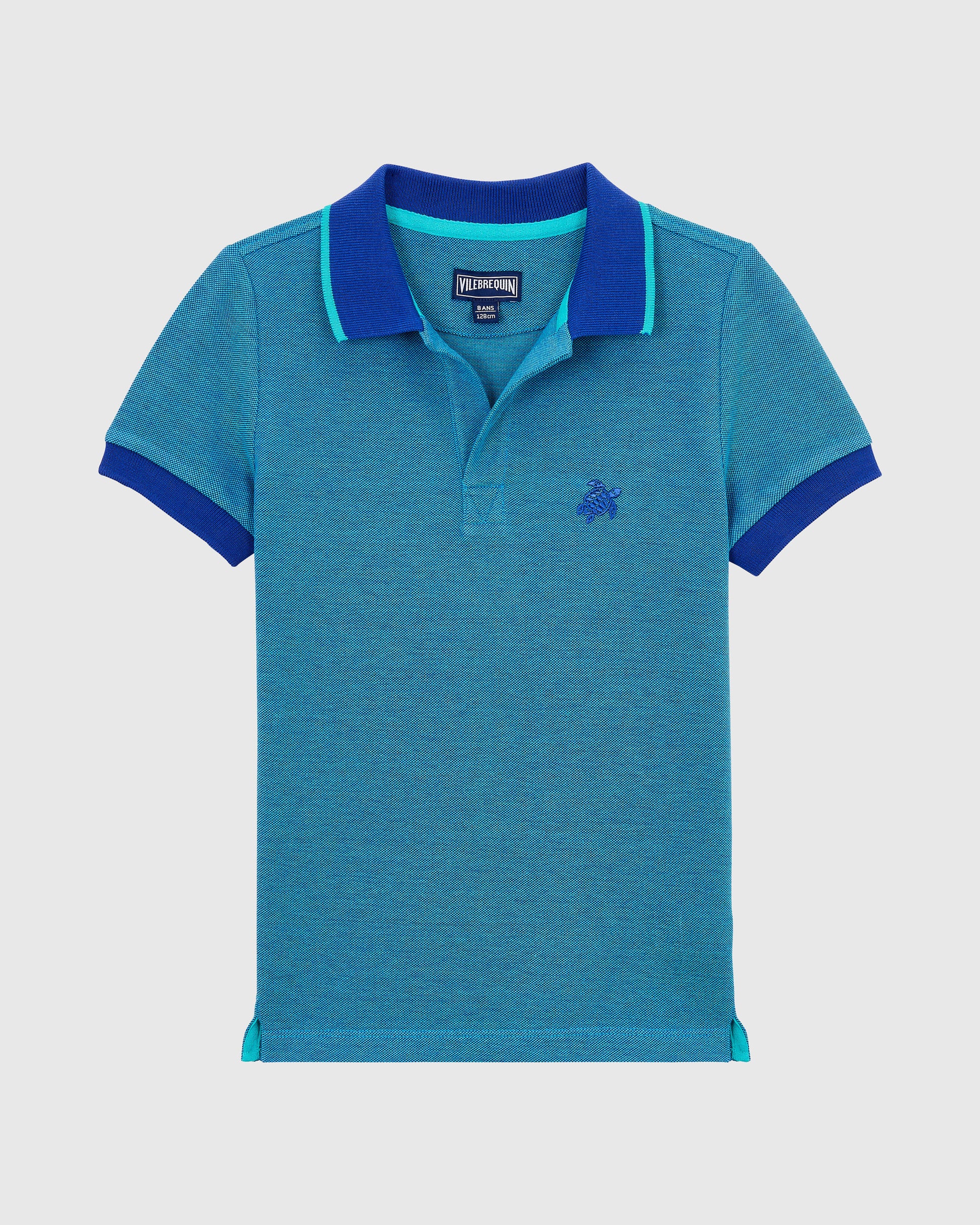 Vilebrequin Boys Boys Changing Color Cotton Pique Polo - Blue Marrakech