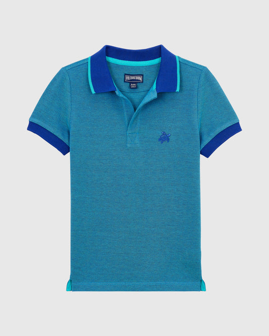 Vilebrequin Boys Boys Changing Color Cotton Pique Polo - Blue Marrakech