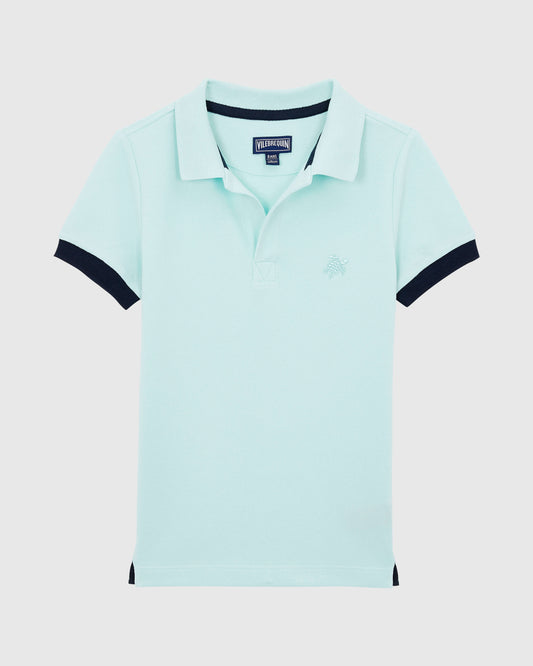 Vilebrequin Boys Boys Organic Cotton Polo Solid - Blue Pacific