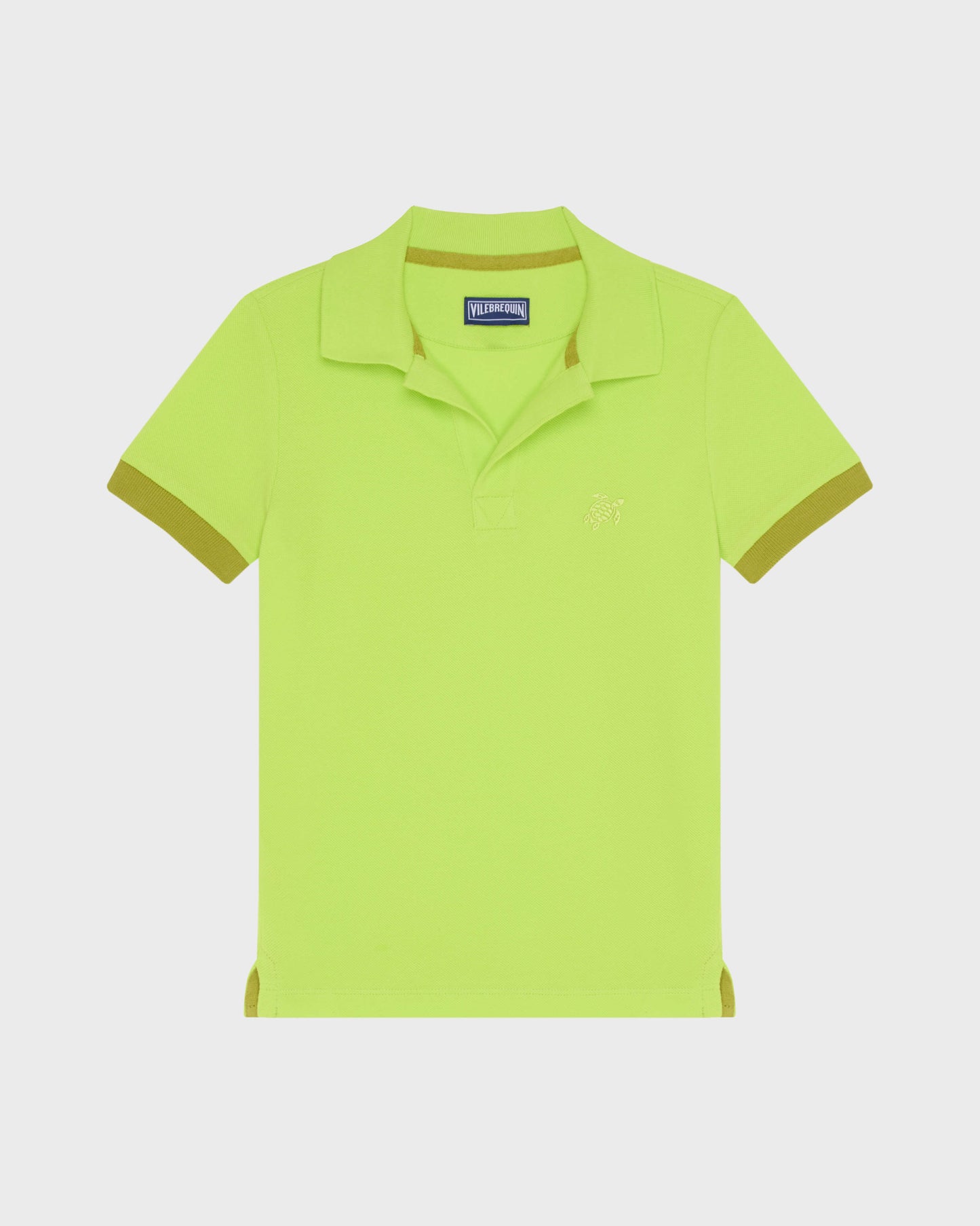 Vilebrequin Boys Boys Organic Cotton Polo Solid - Green Acide
