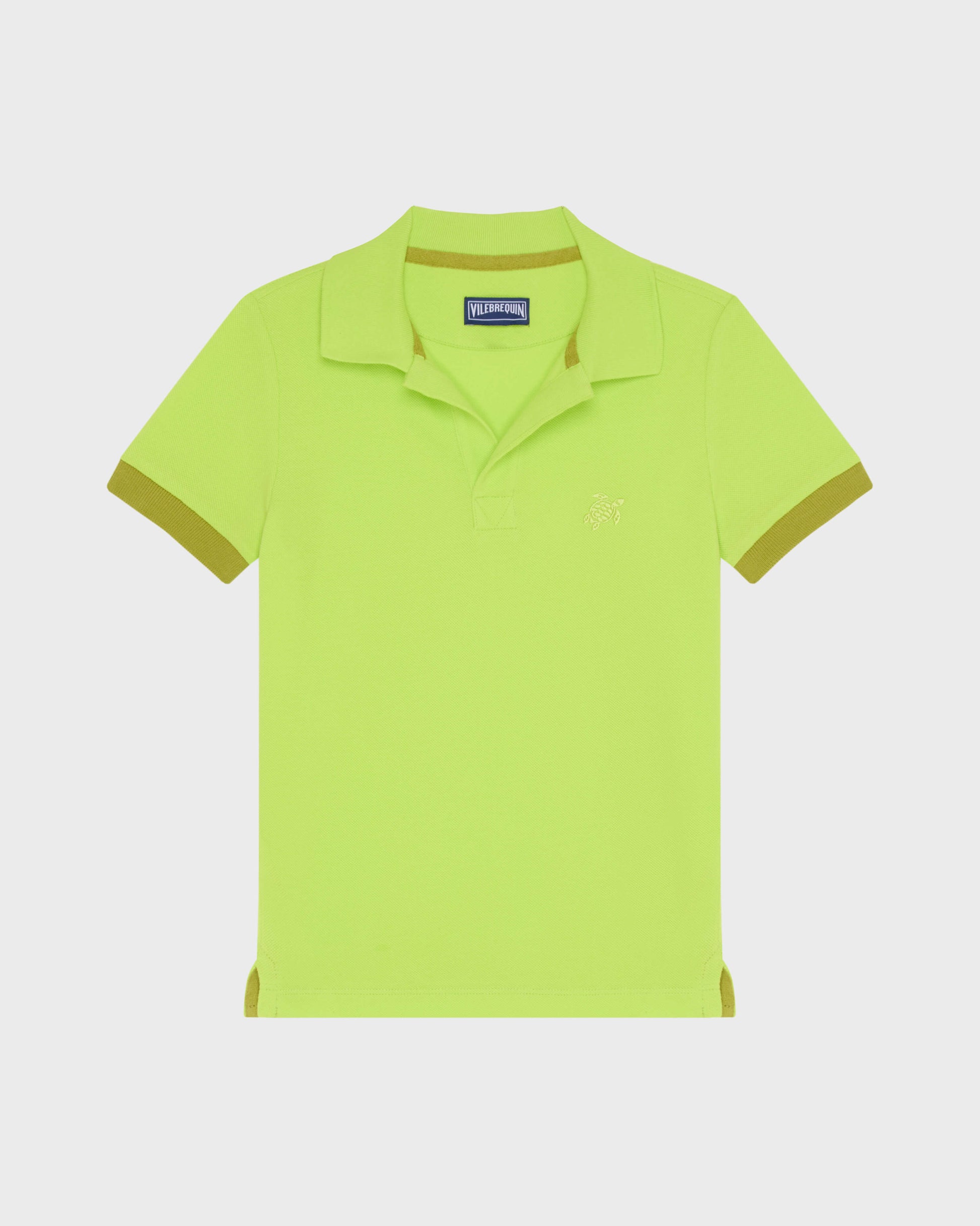 Vilebrequin Boys Boys Organic Cotton Polo Solid - Green Acide