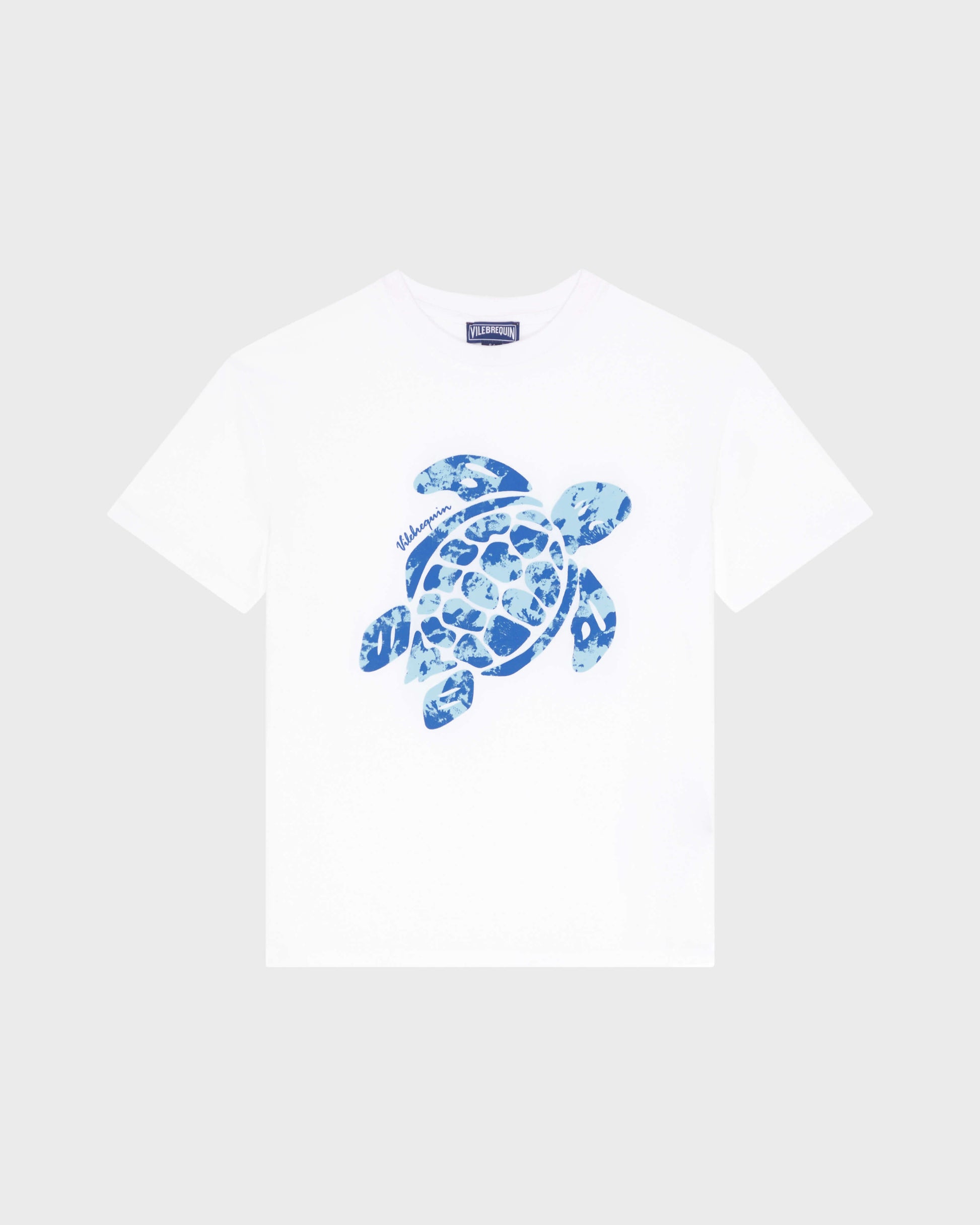Vilebrequin Boys Boys Organic Cotton T-shirt Big Turtle Print - White