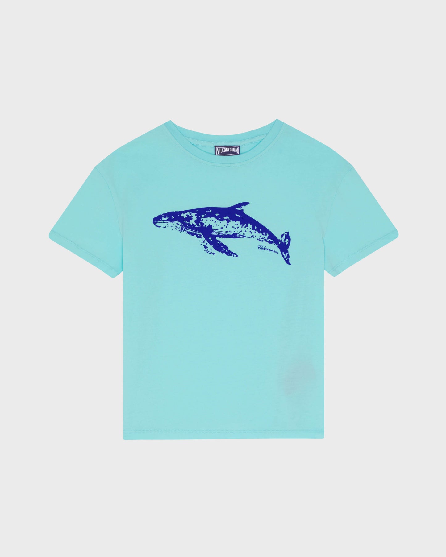 Vilebrequin Boys Boys Organic Cotton T-shirt Whale - Blue Oxygene