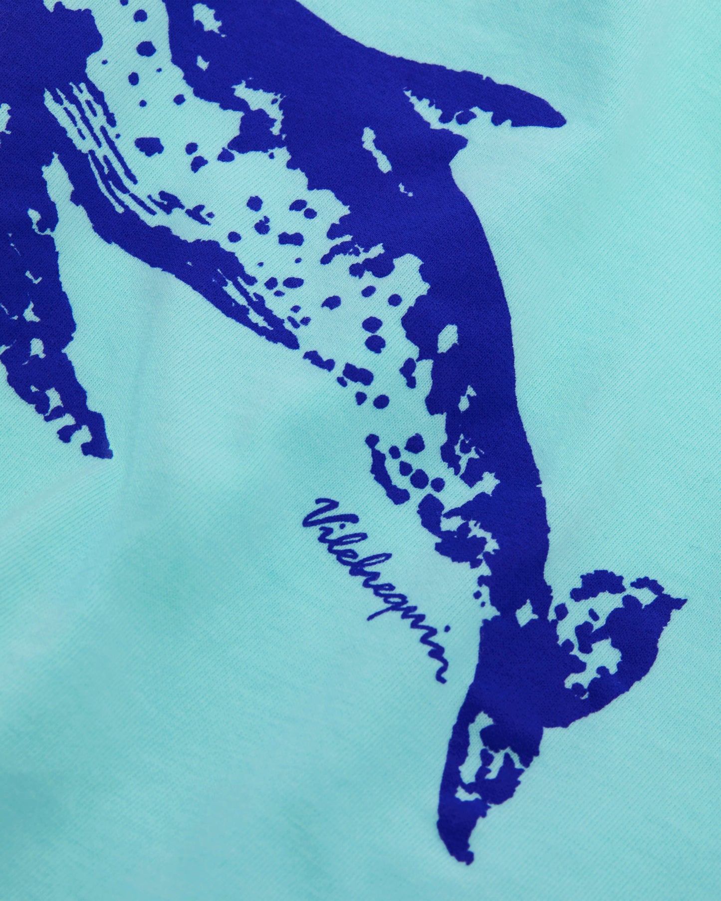 Vilebrequin Boys Boys Organic Cotton T-shirt Whale - Blue Oxygene
