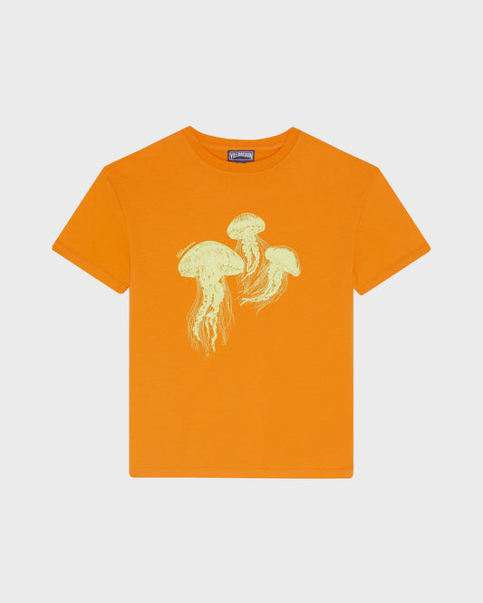 Vilebrequin Boys Boys Organic Cotton T-shirt Medusa - Orange Vitamin