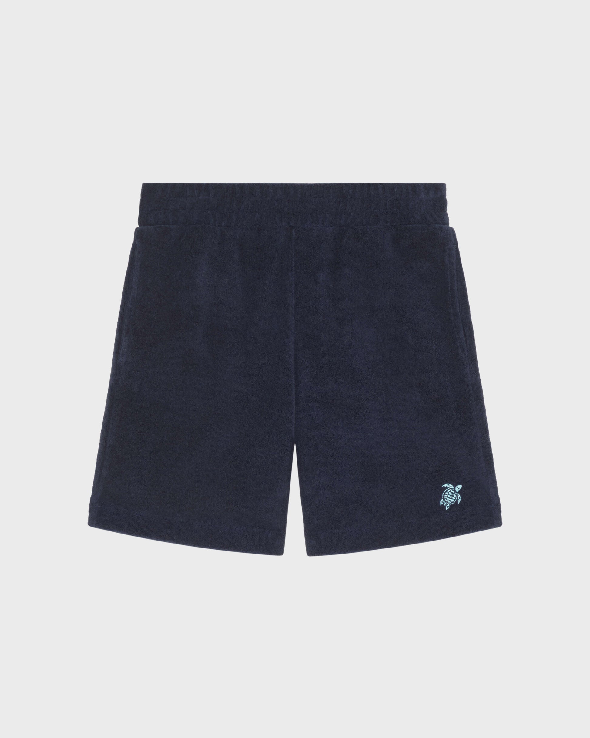 Vilebrequin Boys Boys Terry Bermuda Shorts Embroidered Turtle - Blue Navy