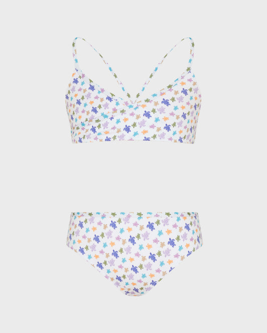 Vilebrequin Girls Girls Two pieces Swimsuit Micro Ronde des Tortues - White