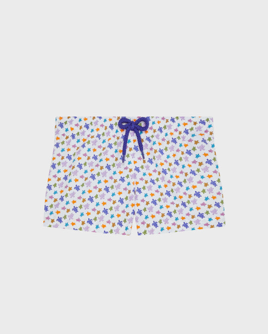 Vilebrequin Girls Girls Swim Trunks Micro Ronde des Tortues - White
