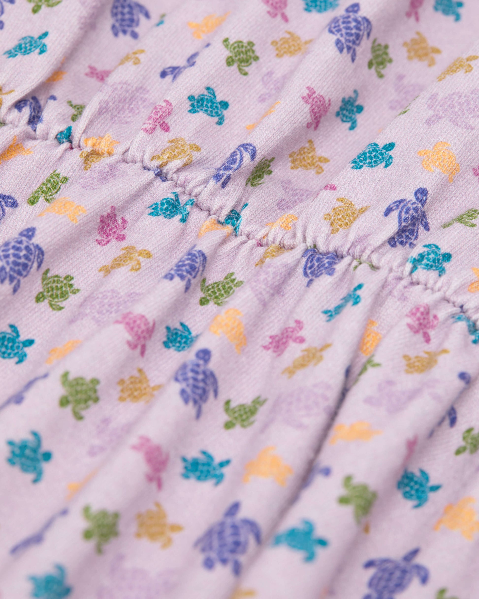 Vilebrequin Girls Girls Organic Cotton Tank Dress Micro Ronde des Tortues - Purple Fleur